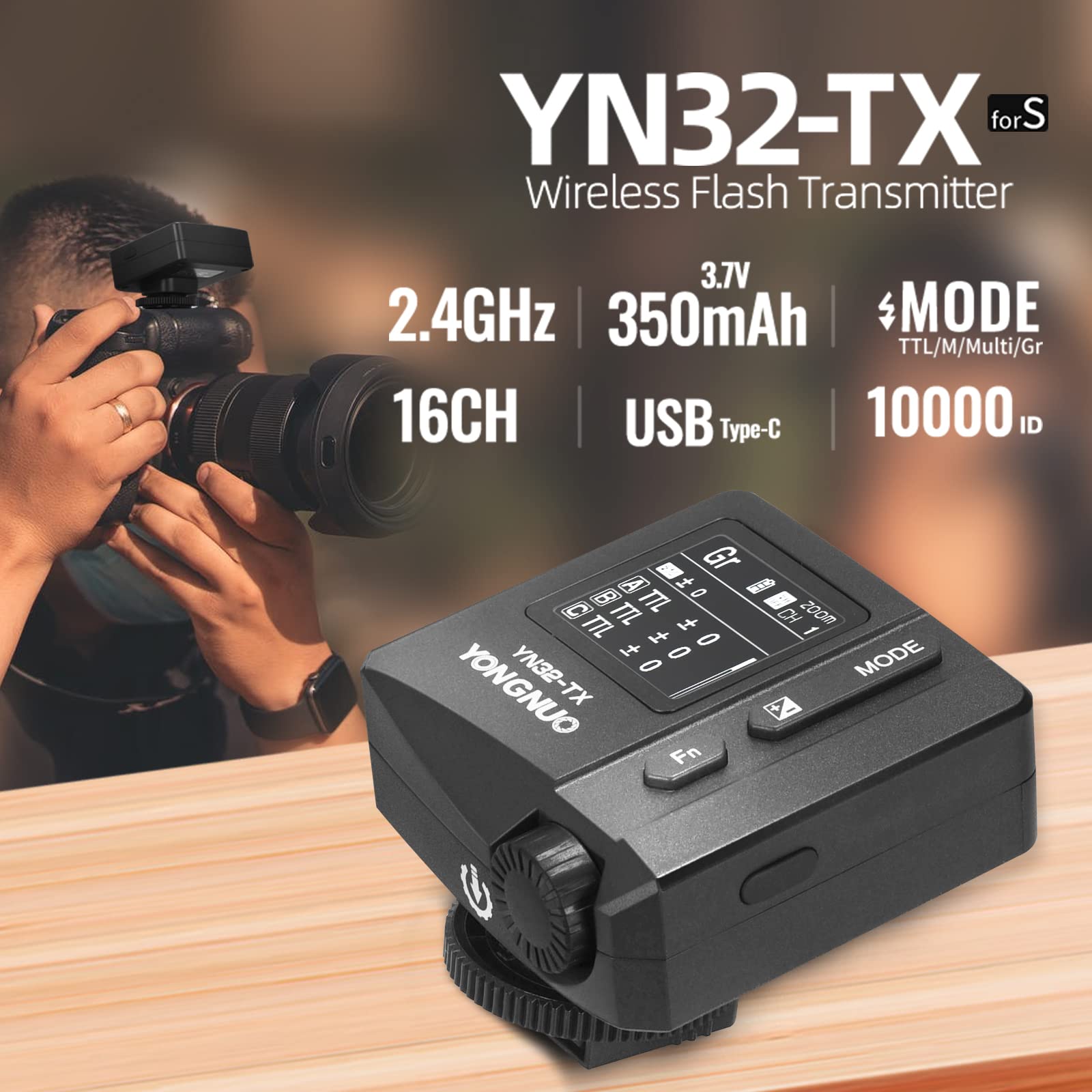 Yongnuo YN32-TX 2.4G Wireless Flash Trigger for Sony Cameras | TTL & HSS Support up to 1/8000s | M/Multi Mode | Perfect for Studio Photography, Wedding Shoots & Outdoor Flash Photography