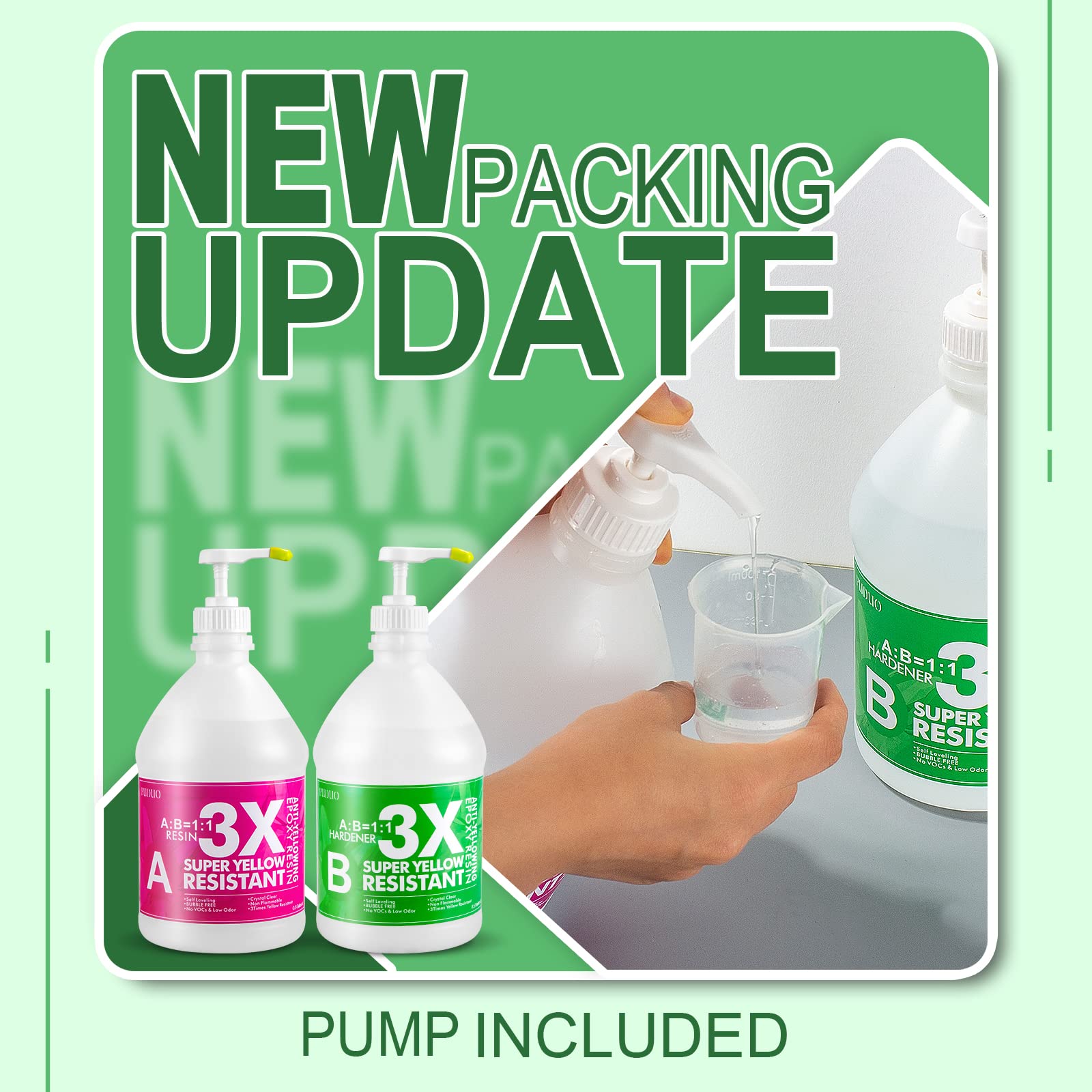 Premium 1 Gallon Crystal Clear Epoxy Resin Kit with Measuring Pumps | Anti-Yellowing Art Resin for Jewelry Making, Casting, DIY Crafts | Perfect for River Tables, Resin Art, Geode Creations & Silicone Mold Projects