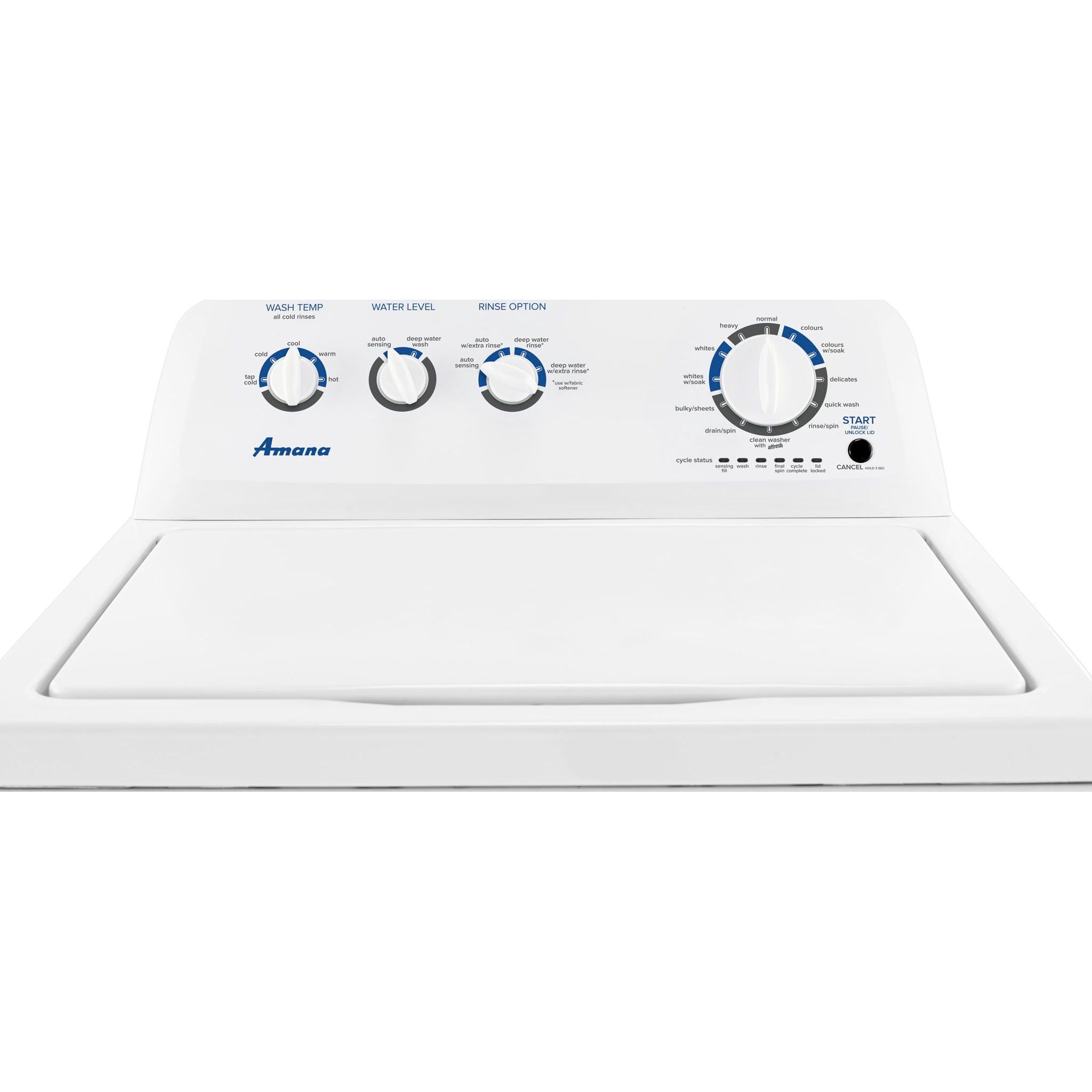 Amana 4.4 cu.ft. High Efficiency Top Load Washer with Agitator - White (NTW4519JW) - Perfect for Small Laundry Rooms & Apartments