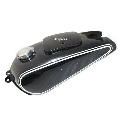 Black Painted Steel Petrol Fuel Gas Tank with White Stripe - Compatible with BMW R71 Motorcycle - Perfect for Vintage Bike Restoration and Custom Builds