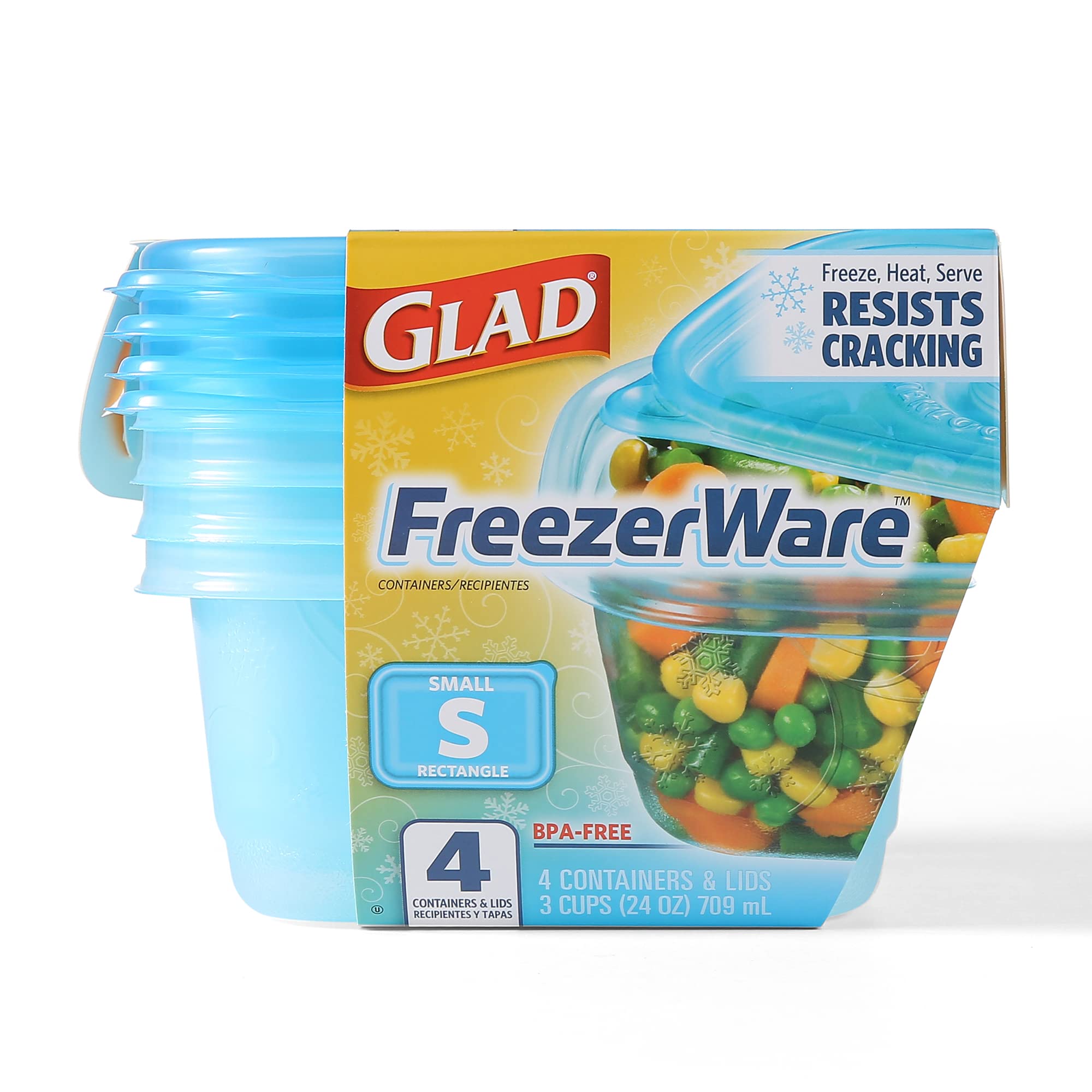 Gladware Freezer-Safe Food Storage Containers, 24-Piece Set (6 Count x 4 oz Small Rectangle) | BPA-Free Meal Prep Containers for Freezing & Freshness Preservation | Perfect for Meal Prep, Leftovers & Bulk Food Storage