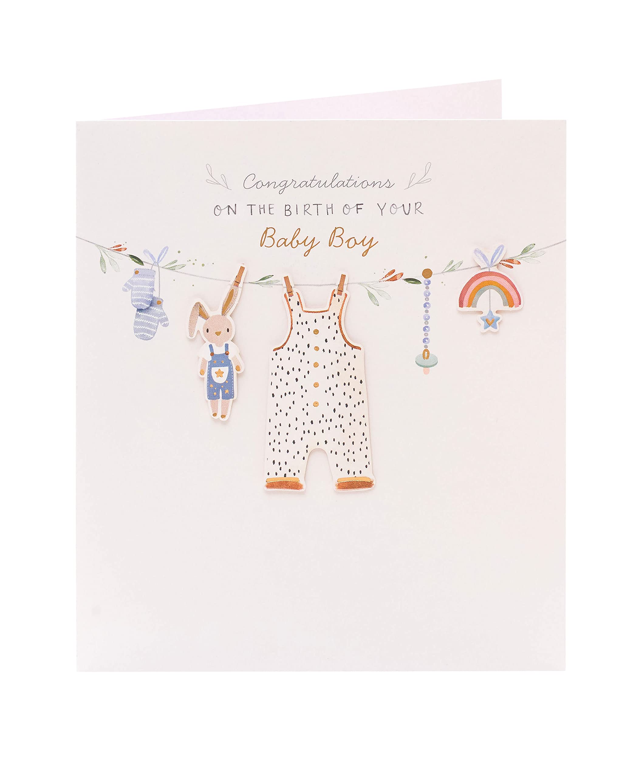UK Greetings Baby Boy Congratulations Card - Newborn Birth Announcement Card - It's a Boy Celebration Card - Perfect for Baby Showers, Birth Announcements and New Parent Gifts