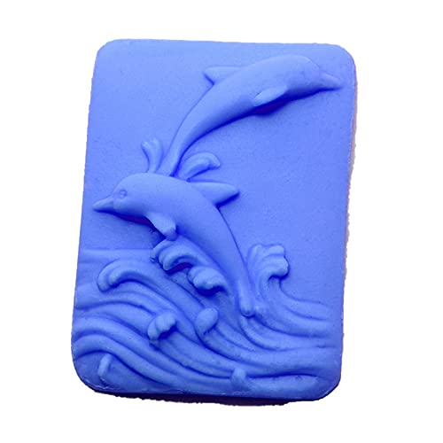 Dolphin Embossed Silicone Soap Mold - DIY Handmade Soap, Candle & Fondant Cake Decorating Kit for Bath, Spa and Craft Projects
