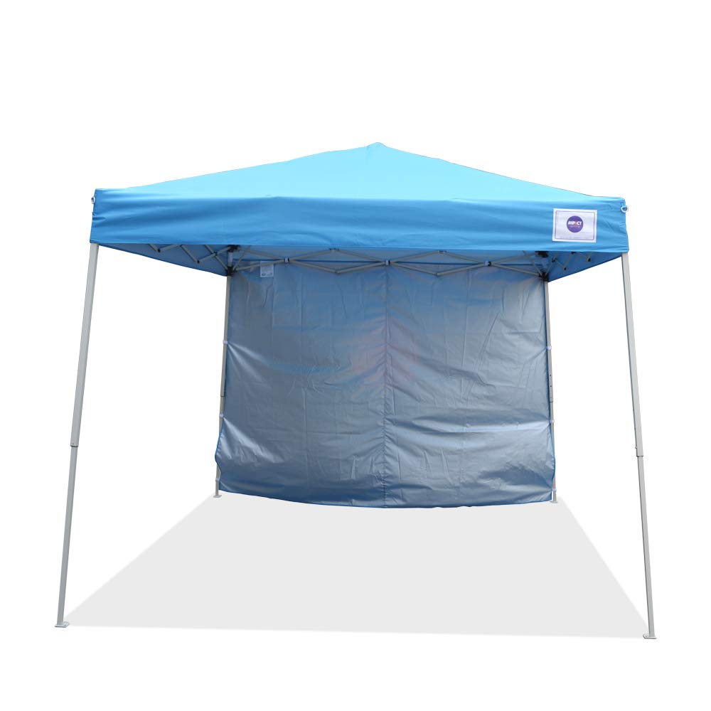 Impact Canopy 283010003 Slant Leg Canopy with One Sidewall - 10x10 ft Blue Outdoor Pop Up Tent for Parties, Events, and Camping - Weather Resistant Instant Shelter for Backyard, Beach, and Tailgating