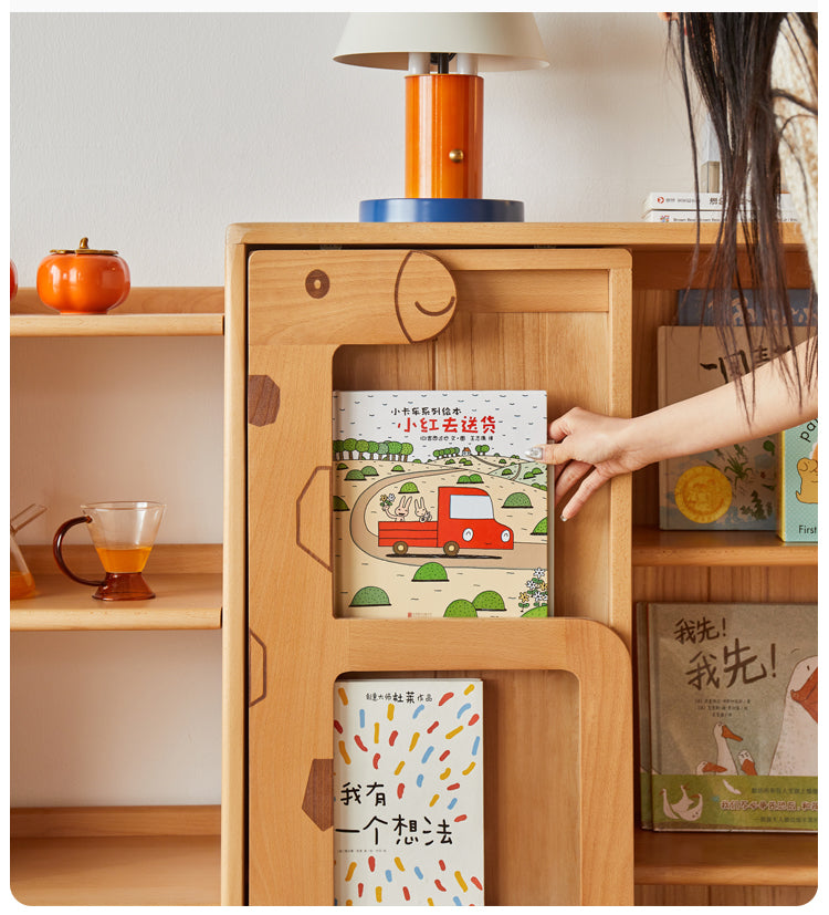 Sturdy Oak Solid Wood Multi-Layer Kids Bookcase - Durable Children's Bookshelf for Bedroom, Nursery & Playroom Organization