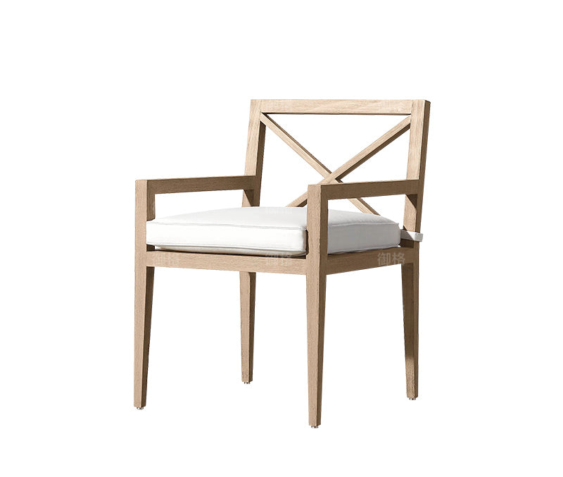 6 chairs 220cm teak long table (with armrest)