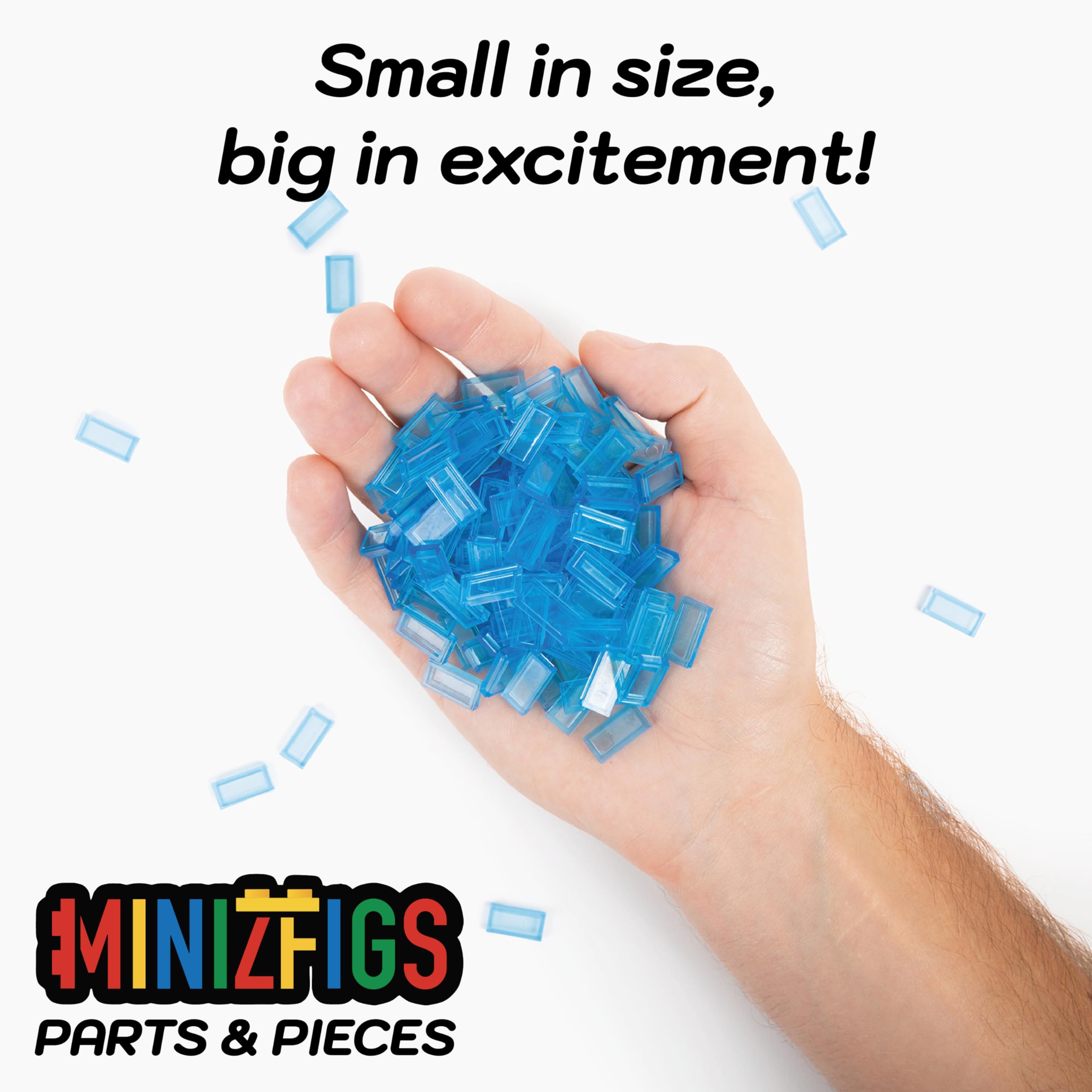 550 PCS Transparent Light Blue 1x2 Tiles - Bulk Flat Building Bricks Toy for Kids, Compatible with Lego Bricks, Perfect for Water Play & Creative Building Block Sets - Ideal for DIY Projects, Mosaic Art & STEM Learning Activities