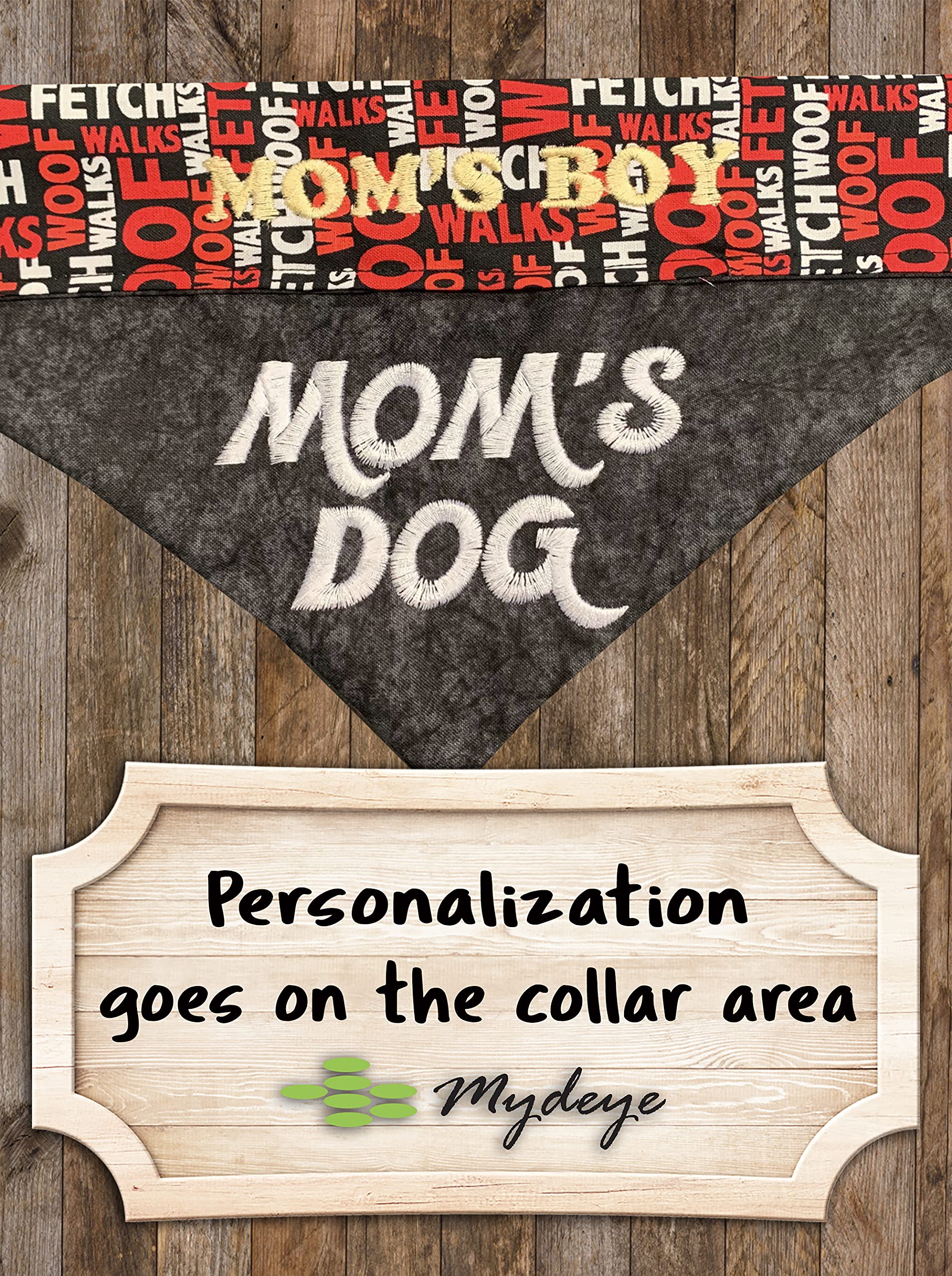 Personalized Embroidered Dog Bandana for All Sizes - Adjustable Over-the-Collar Design for Small Medium Large Dogs - Perfect for Holidays, Birthdays & Daily Walks