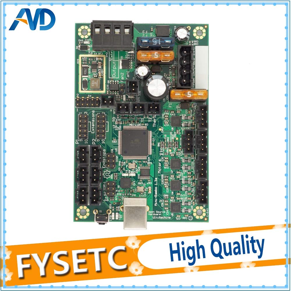 Ultimachine Mini-Rambo 1.3a Mainboard for Prusa i3 MK2 3D Printer - USB Compatible Control Board for Precise Printing | Perfect for DIY 3D Printing Projects, Home Workshops & Maker Spaces