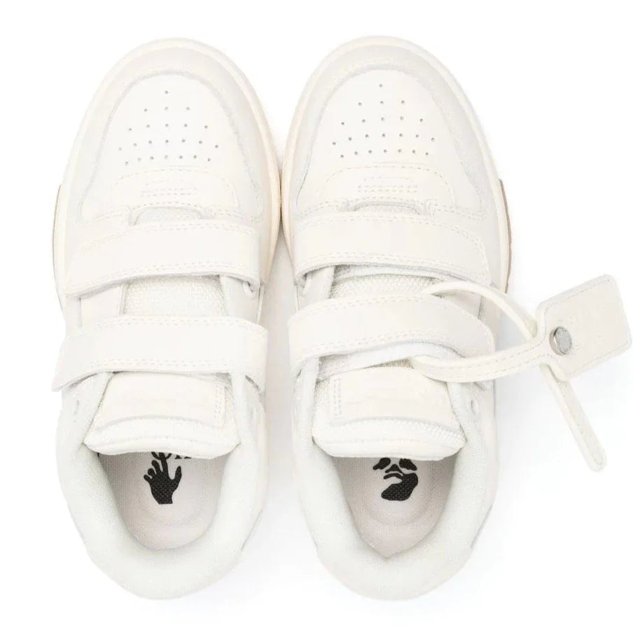 Kids Off White Out Of Office Strap Sneakers - Comfortable Casual Shoes for Boys & Girls - Perfect for School, Playground & Everyday Wear