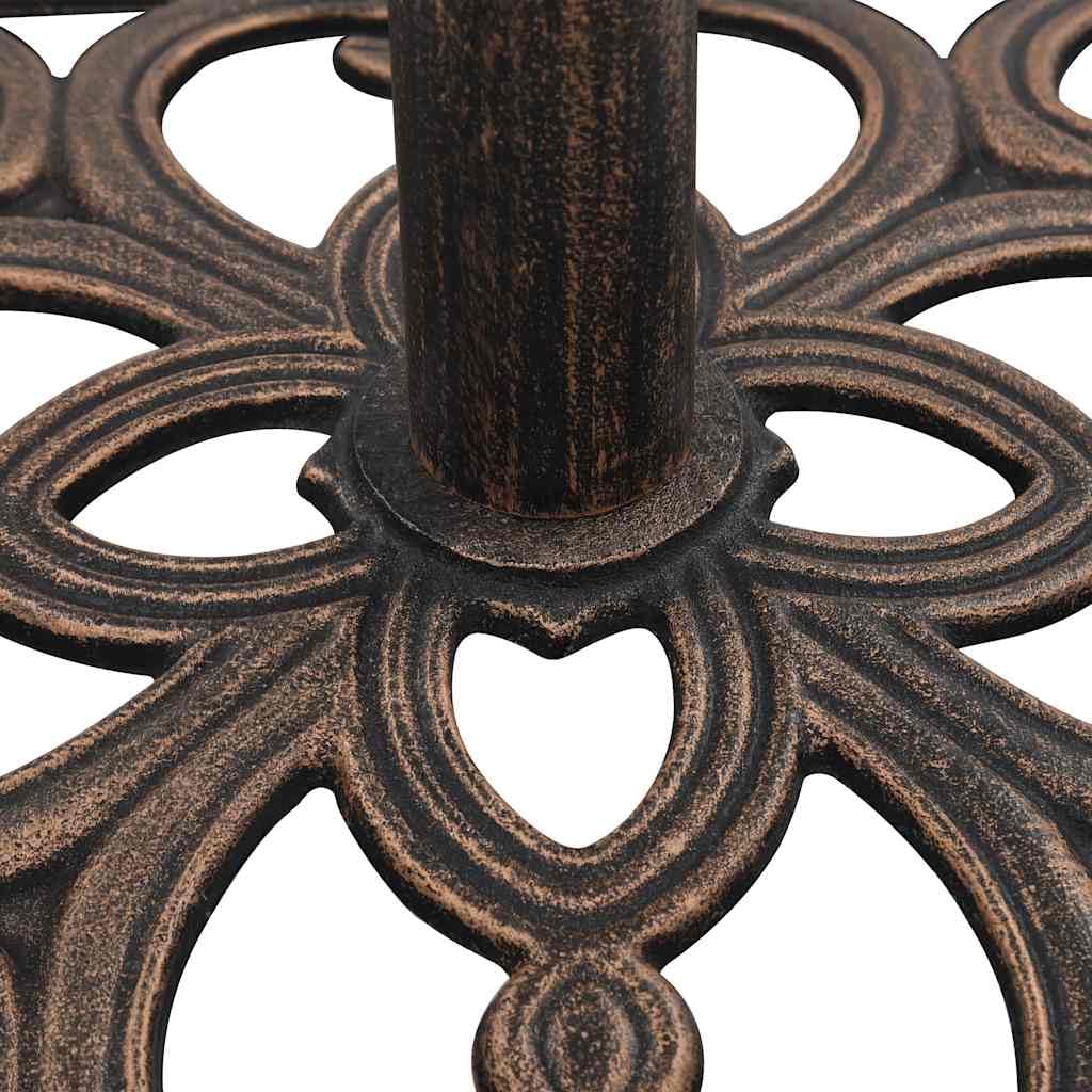 Heavy Duty 26.5 lbs Bronze Cast Iron Umbrella Base - 19.3 Inch Outdoor Patio Weight for Market Umbrellas | Perfect for Poolside, Garden, Deck, and Backyard Use