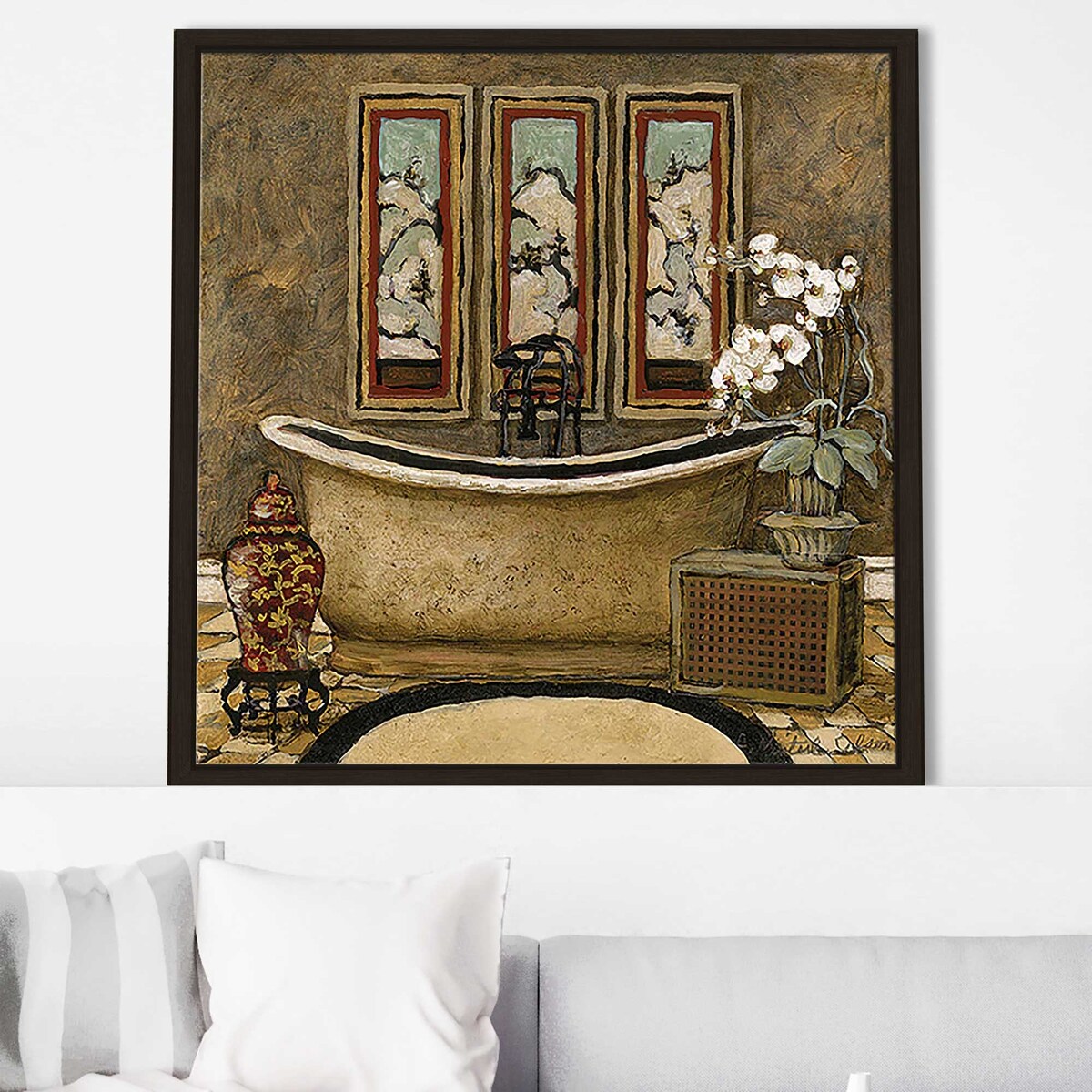 Asian Warmth II Floating Canvas Wall Art - Modern Home Decor for Living Room, Bedroom & Office - Handmade Asian-Inspired Print for Stylish Interior Design