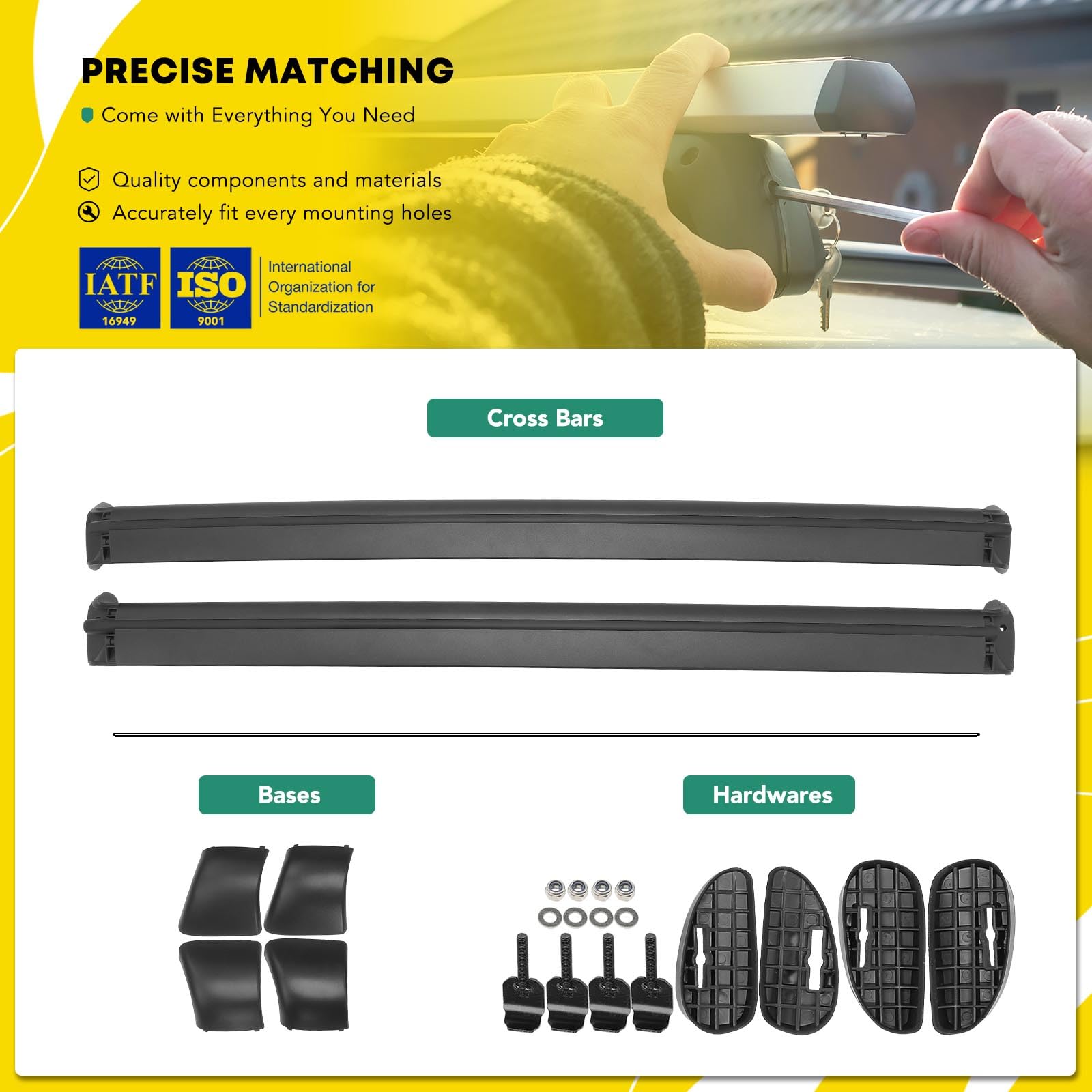 Tesla Model Y Roof Rack Cross Bars (2020-2023) - 165 lbs Capacity Aluminum Alloy Cargo Bars for Rooftop Tents, Kayaks, Bikes, Luggage, Snowboards & Canoes | Perfect for Outdoor Adventures & Road Trips