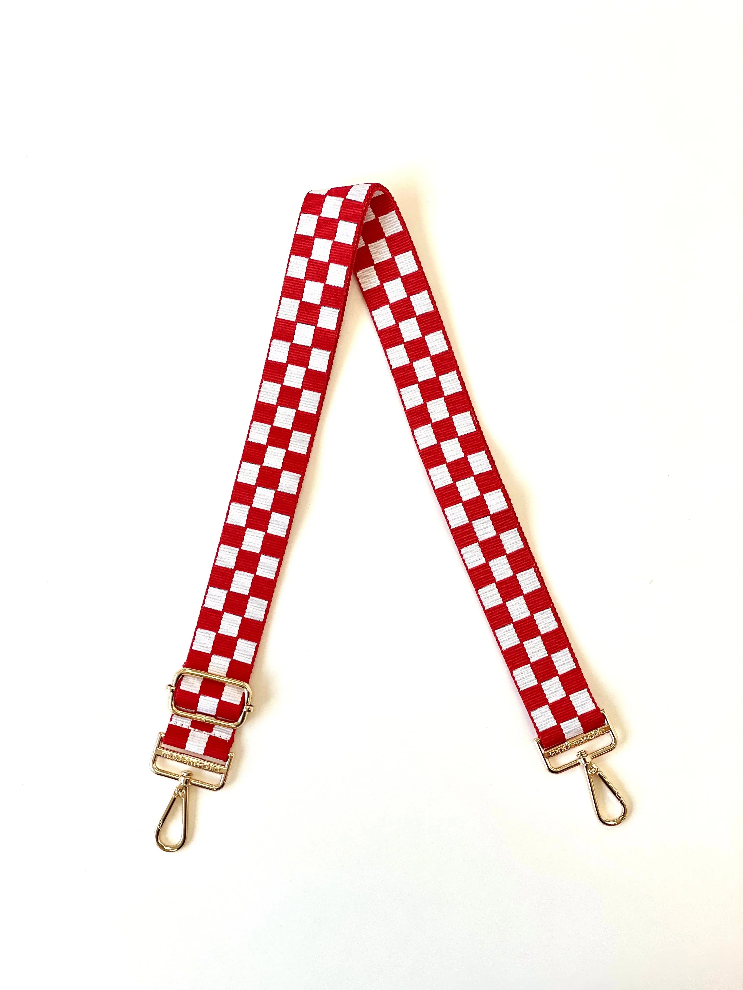 Lizzie Checkered Adjustable Crossbody Bag Strap - Stylish & Comfortable for Women, Perfect for Travel, Shopping & Daily Use