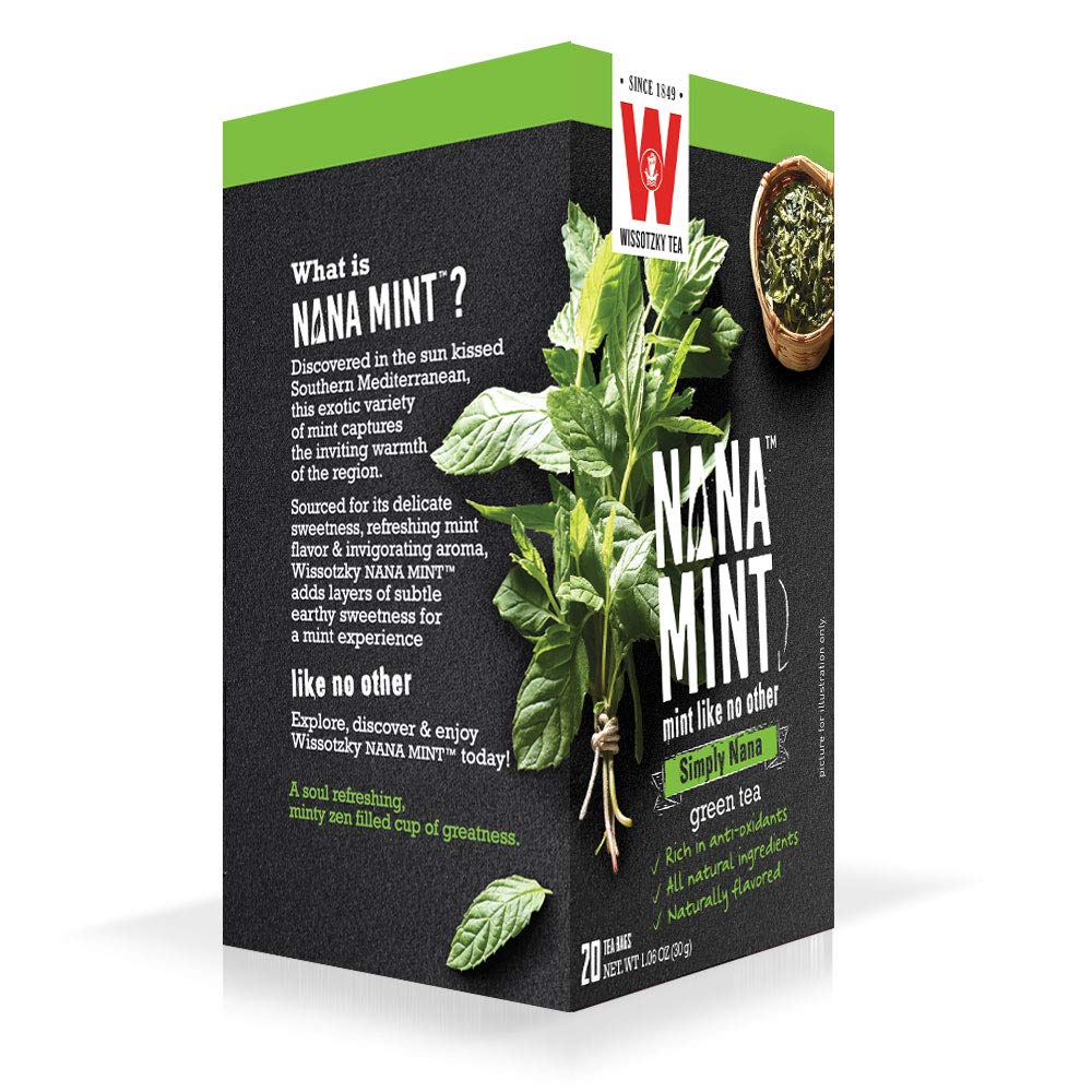 Wissotzky Tea Nana Mint Green Tea - 2 Pack | Refreshing Herbal Tea with Natural Peppermint Flavor | Perfect for Relaxation, After Meals & Iced Tea Recipes