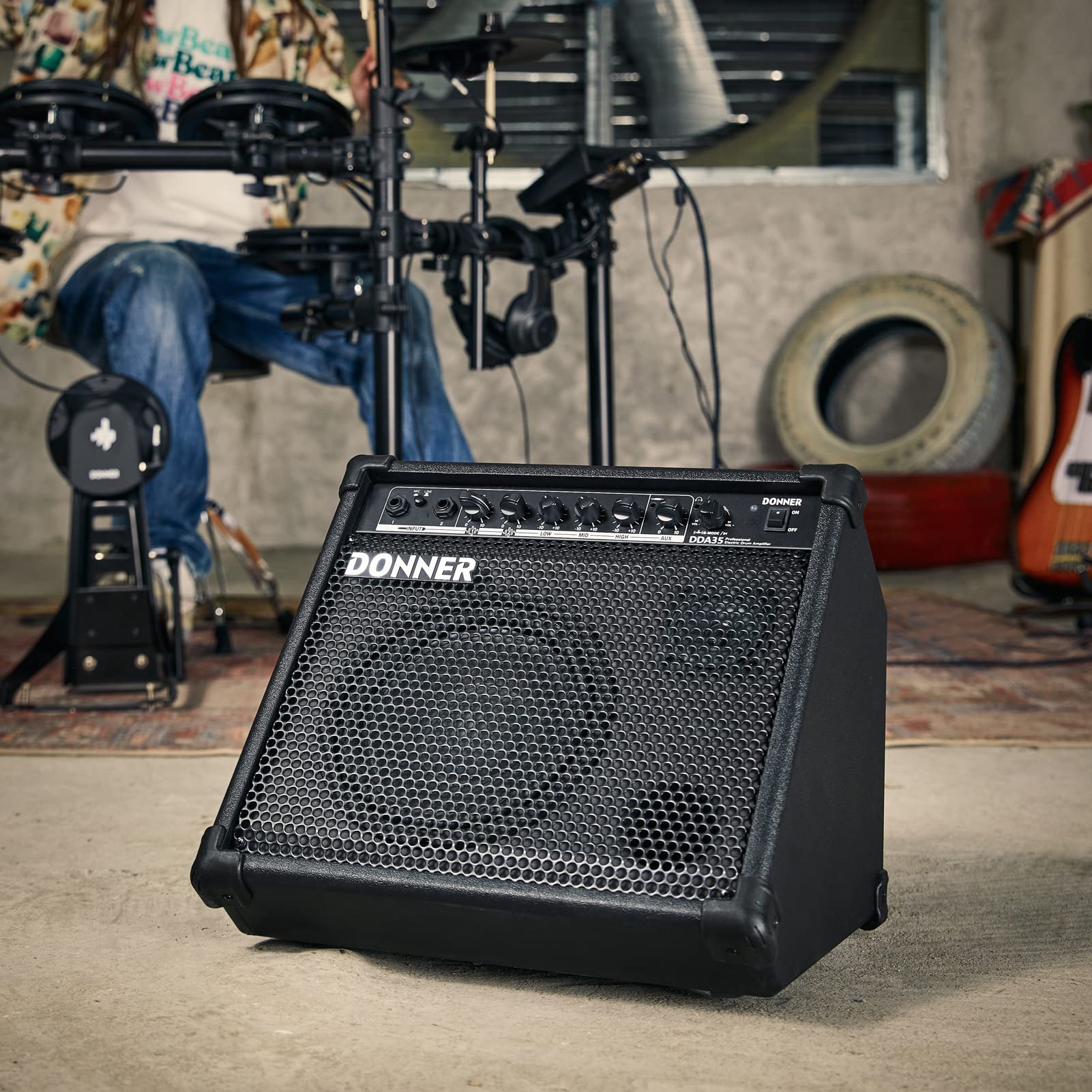 Donner DED-200X Electronic Drum Set with Mesh Pads & 35W Drum Amp - Wireless Bluetooth, Aux Input for Home Practice & Studio Recording | Perfect for Beginners & Professional Drummers