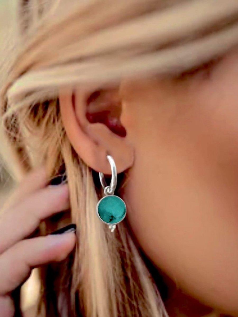 Laihas Free Spirit Turquoise Hoop Earrings for Women - Boho Chic Jewelry for Everyday Wear & Special Occasions