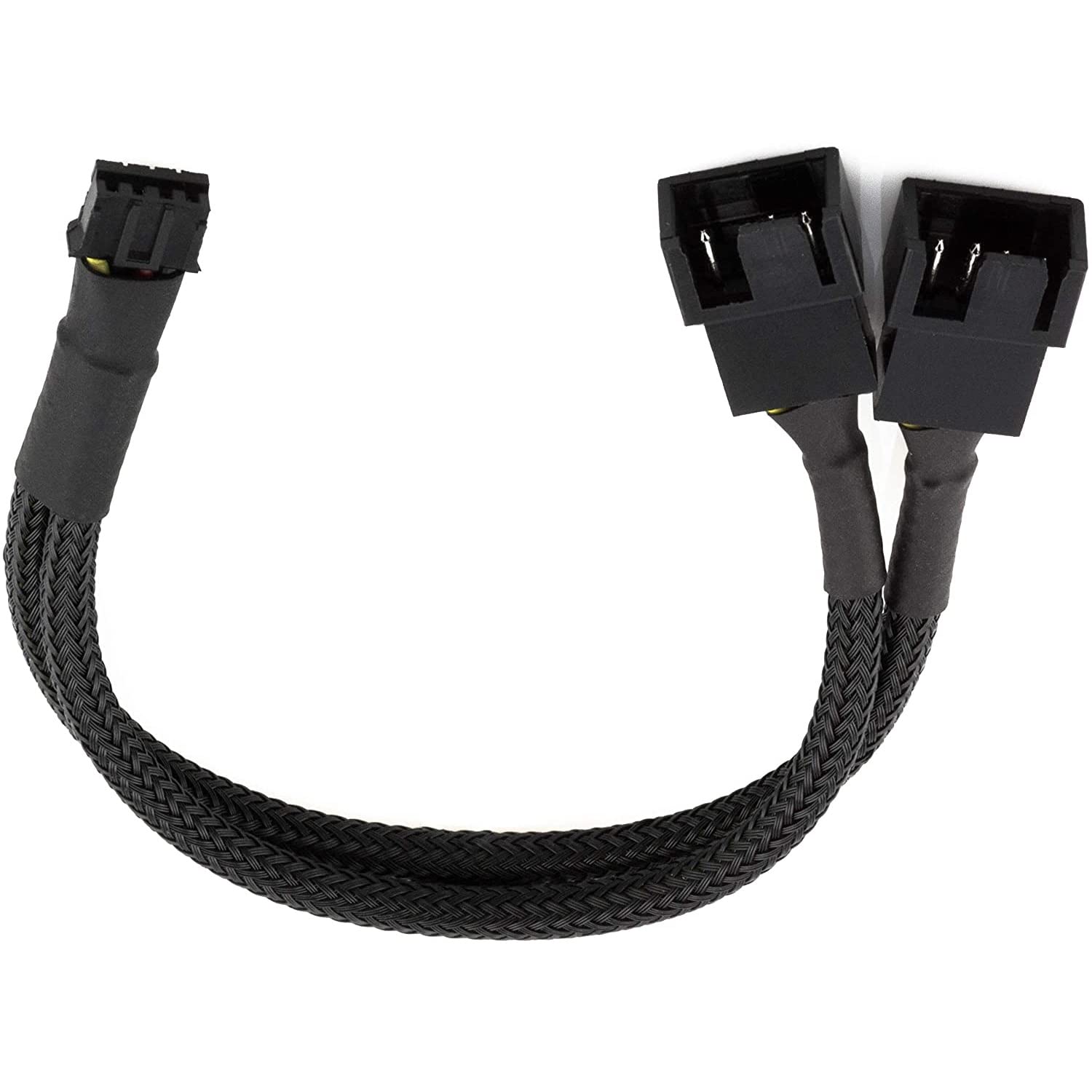 Easycargo GPU Fan Adapter Splitter Cable - 4-Pin & 3-Pin PWM Fan Connector, 10cm/4inch Black 1-to-2 Splitter for Graphics Card Cooling | Perfect for PC Gaming Rigs, Mining Rigs & Computer Case Cooling Systems