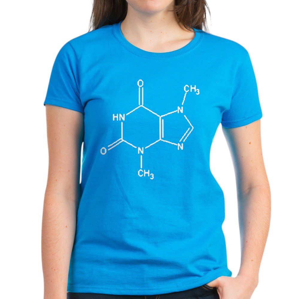 CafePress Women's Dark Chocolate Molecule Cotton T-Shirt - Science Lover Gift, Chemistry Enthusiast Apparel, Casual Wear for Everyday & Nerdy Outfits