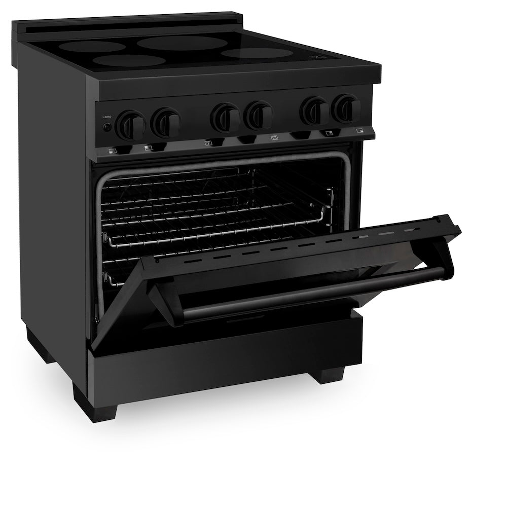 ZLINE 30 Inch 4.0 Cu Ft Black Stainless Steel Induction Range with 4-Element Cooktop & Electric Oven - Perfect for Modern Kitchens & Professional Cooking (RAIND BS 30)