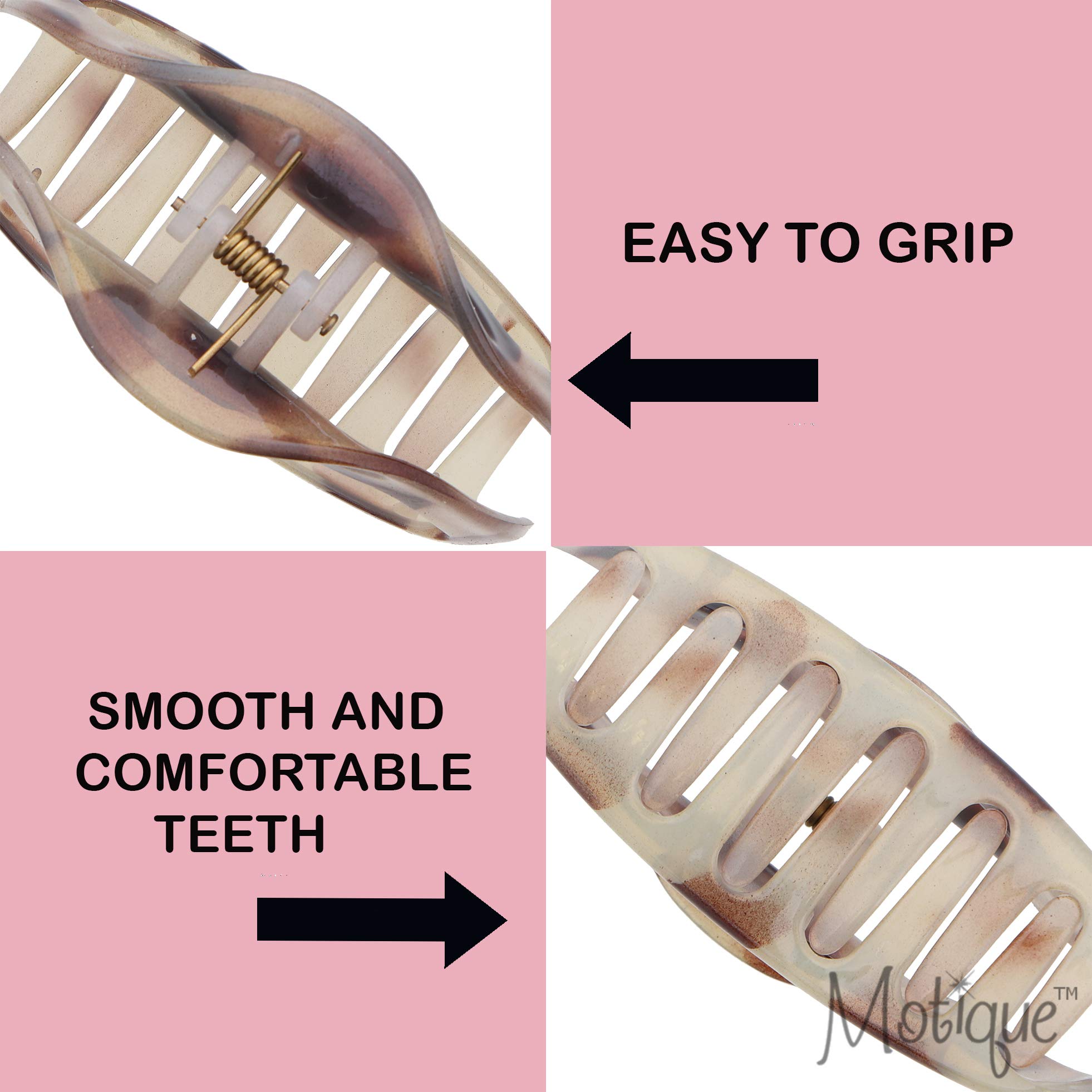 3.5 Inch Acrylic Jaw Clip Hair Claw Clip for Women - Silver Leopard Print Hair Claw for Thick Hair, Ponytail & Bun Holder
