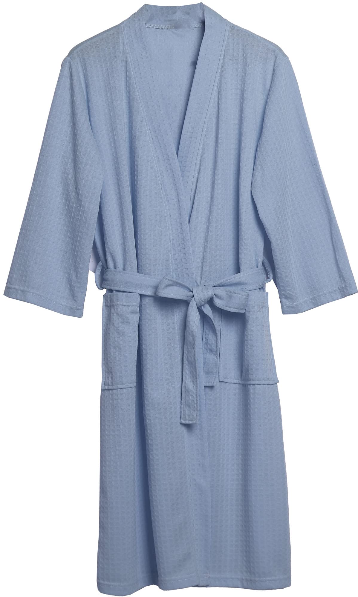Cromoncent Women's Knee Length Soft Lightweight Waffle Spa Robe - Cozy Kimono Bathrobe for Women & Men - Perfect for Spa, Bath, Lounge & Relaxation at Home