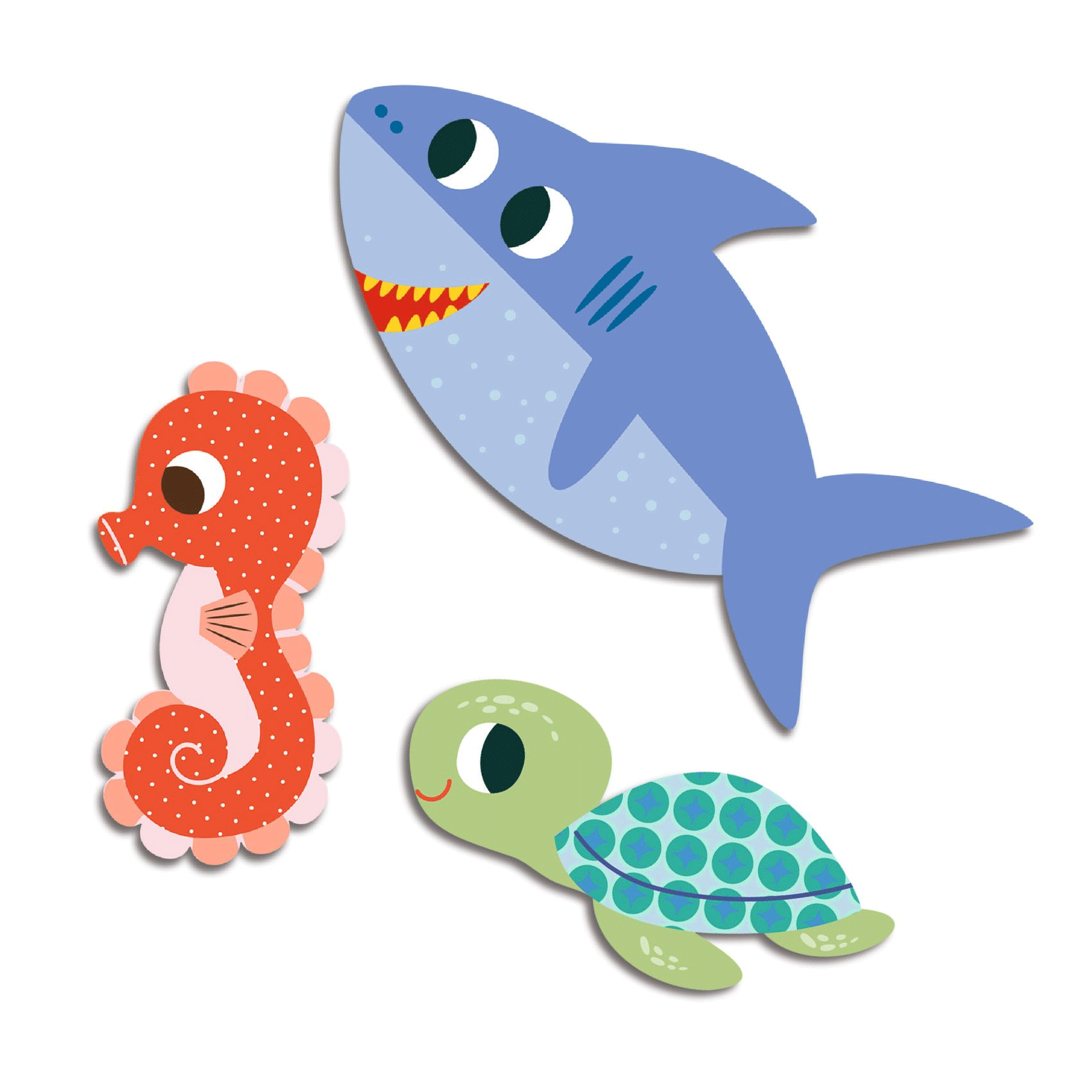62 Sea Animal Stickers by Djeco - Fun Underwater Themed Decals for Kids' Rooms, School Supplies & Scrapbooking