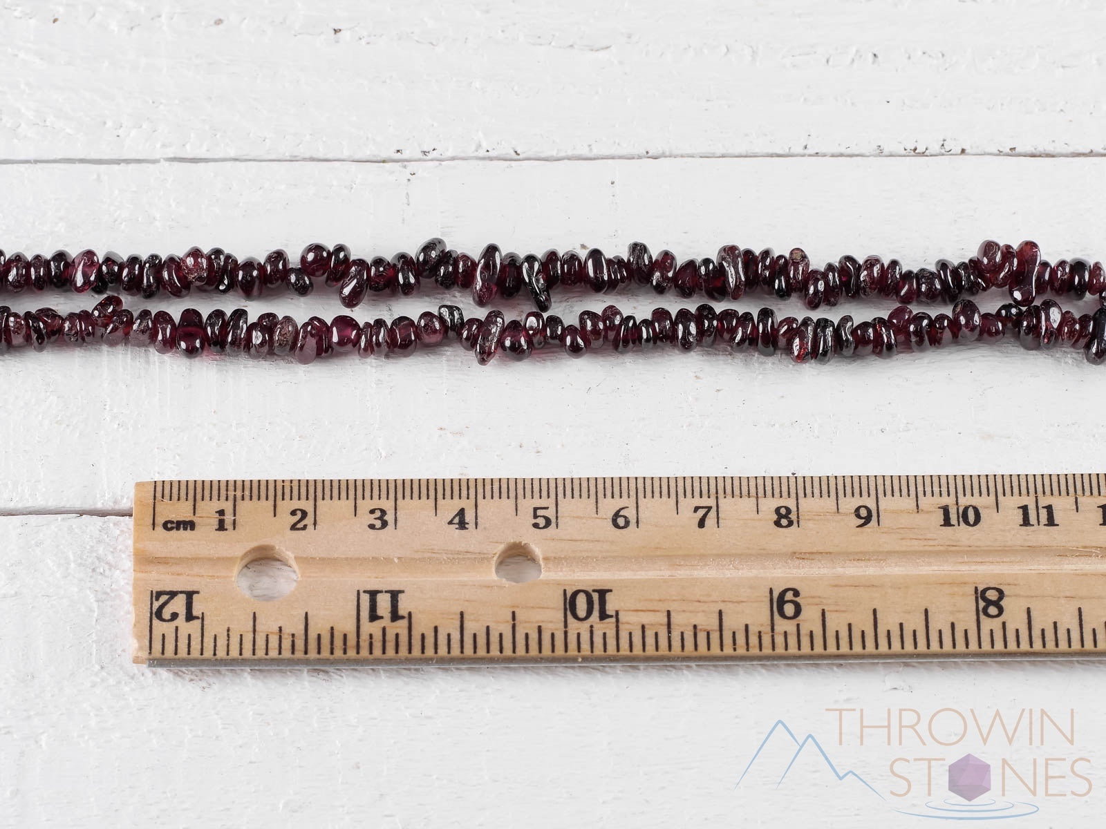 GARNET Crystal Necklace - Handmade Chip Beads Long Necklace, January Birthstone Jewelry for Women, Elegant Dainty Layering Chain (E0708) | Perfect for Gifts, Weddings & Everyday Wear