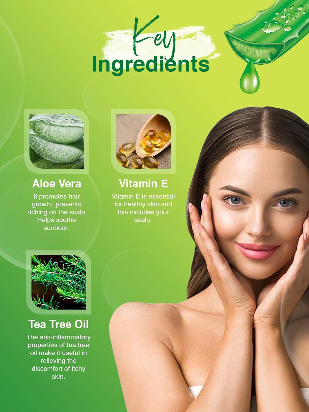 Spantra Aloe & Tea Tree Multipurpose Gel - Acne Treatment, Healthy Hair Moisturizer, 300ml | Perfect for Skin Care & Styling