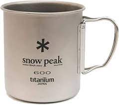 Snow Peak Titanium Single Wall 600ml Camping Mug - Lightweight & Durable Outdoor Coffee Cup for Hiking, Backpacking & Travel