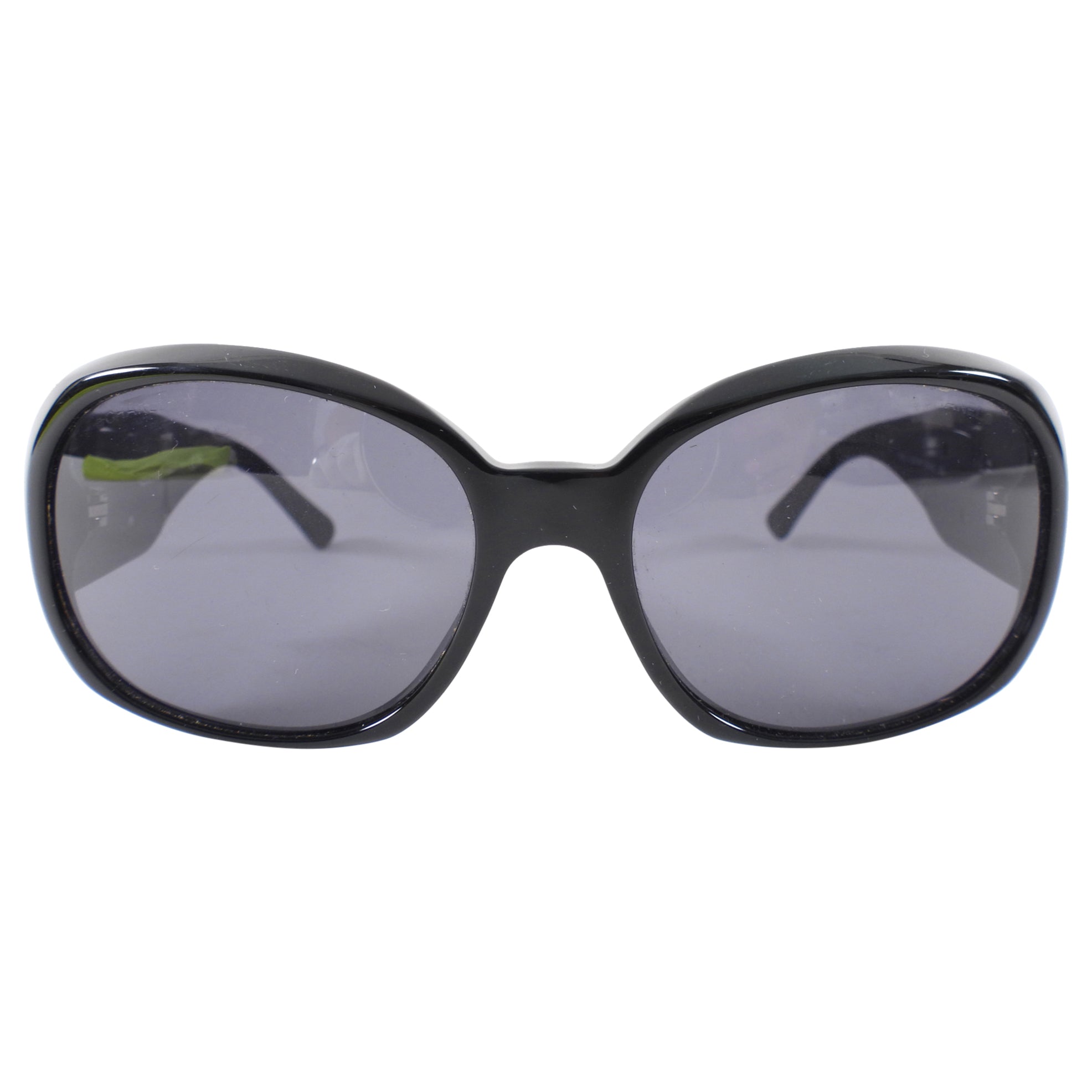 Chanel Oval Acetate Sunglasses with White Camelia Arms - Luxury Designer Shades for Women, UV Protection - Perfect for Beach, Driving & Fashion Outfits