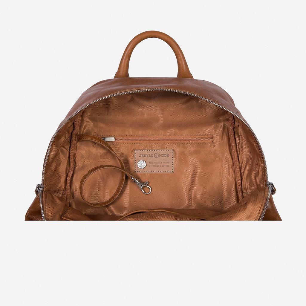 Jekyll & Hide Osaka Casual Women's Zip Top Backpack 35cm Tan - Stylish Everyday Purse for Work, School & Travel