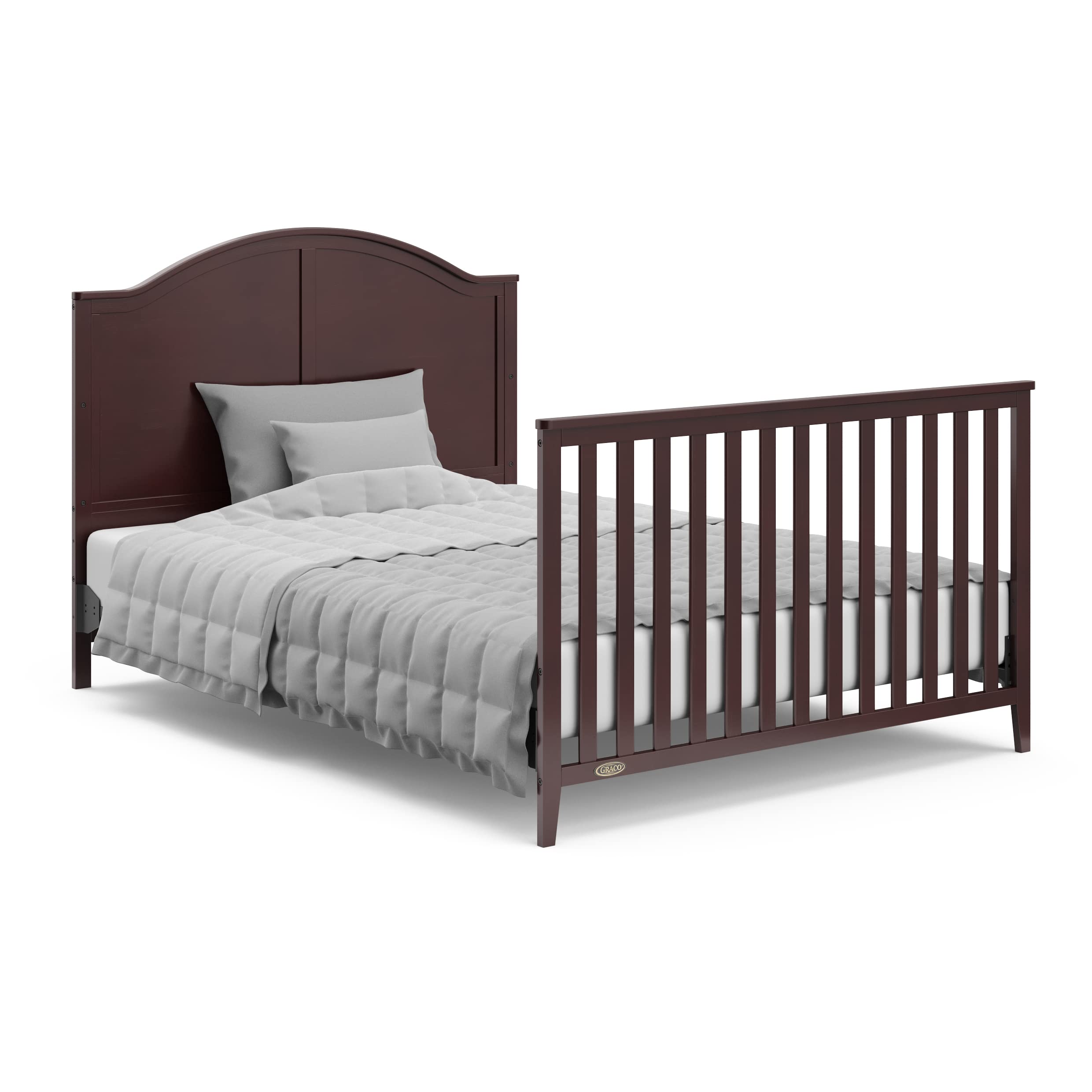 Graco Wilfred Convertible Crib & Mattress Set (Espresso) – GREENGUARD Gold Certified Baby Crib with Included Mattress | Safe Nursery Furniture for Newborns & Toddlers | Perfect for Modern Nurseries & Daycare Centers