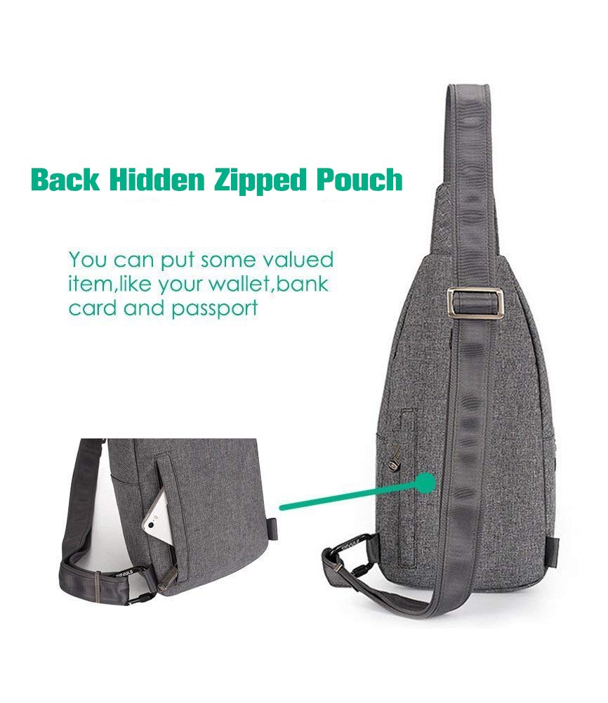 WATERFLY Anti-Theft Crossbody Sling Backpack - Lightweight Chest Shoulder Bag for Travel, Hiking & Daily Commute | Perfect for Men & Women