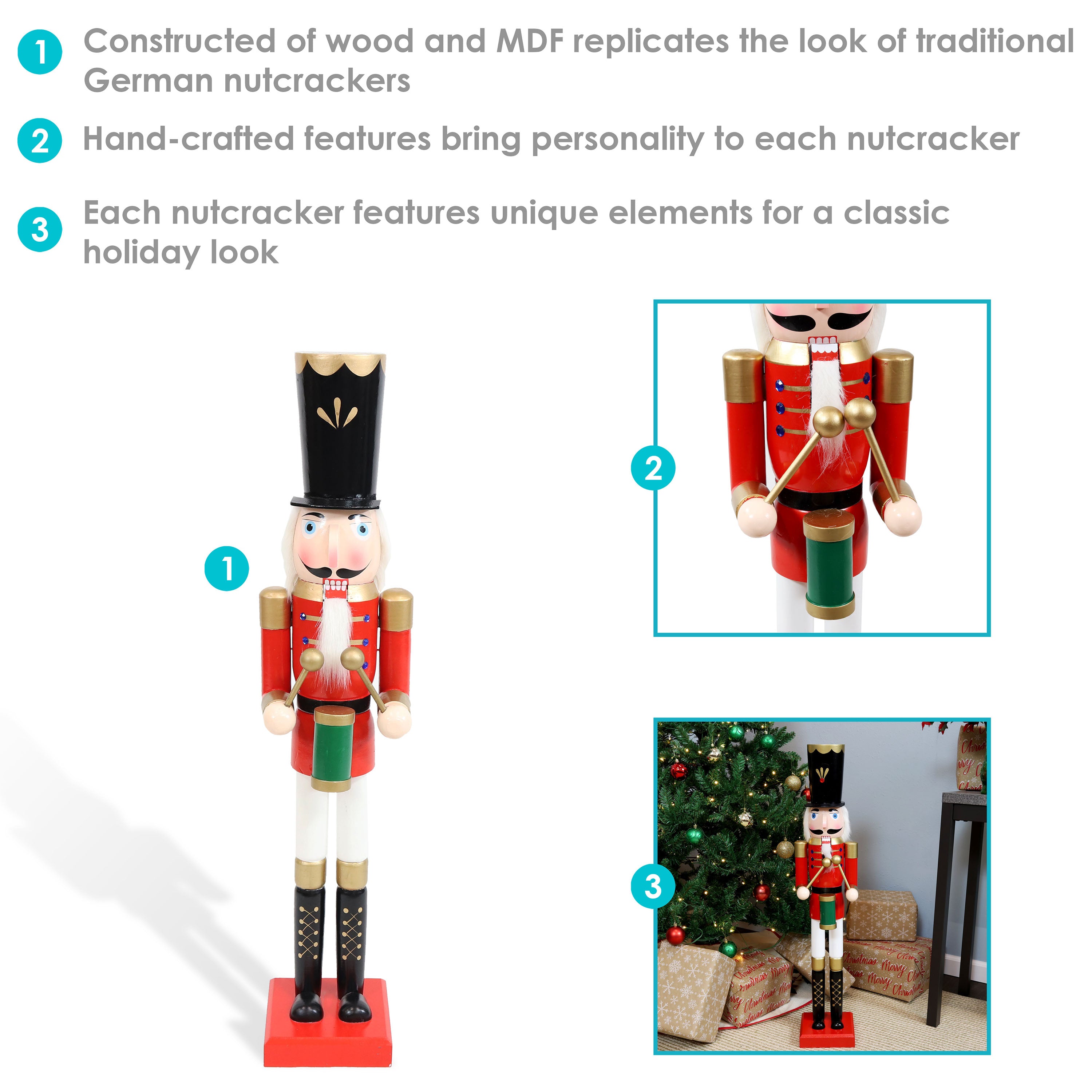 Sunnydaze Noah the Harmonious Indoor Nutcracker Statue - 35.75
