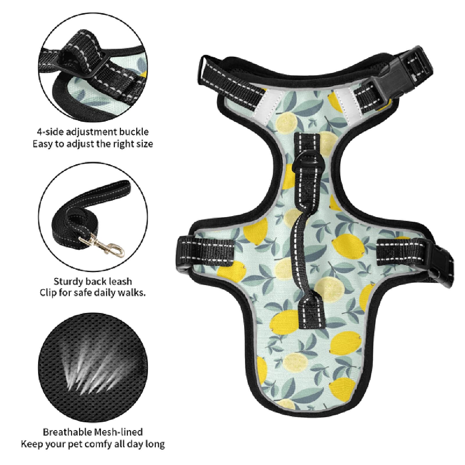 Xigua No-Pull Reflective Dog Harness with Handle - Breathable Pet Vest for Small & Medium Dogs - Perfect for Walking, Running & Outdoor Adventures