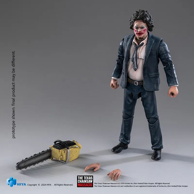 Pre Order 1/18 HIYA 4-Inch Leatherface Action Figure - Texas Chainsaw Massacre 1974 Collector's Edition with Pretty Woman Mask | Horror Movie Collectible, Display for Home Office & Halloween Decor