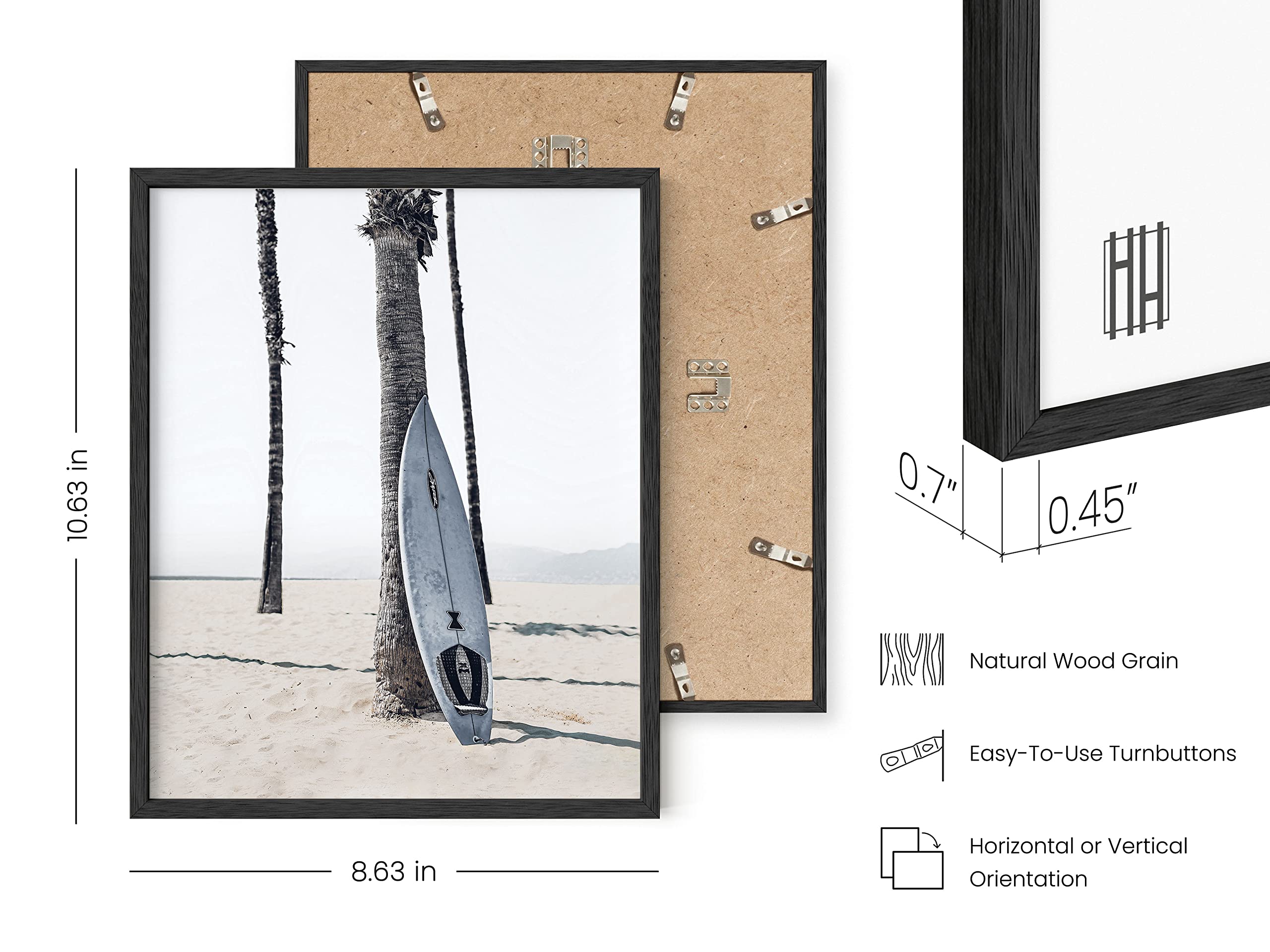 HAUS AND HUES Coastal Beach Wall Art Set - 6 Framed Beach Posters (8x10, Black Frame) | Ocean Themed Prints, Nautical Decor for Living Room, Bathroom & Beach House | Perfect Coastal Wall Decor for Home, Office & Vacation Rentals