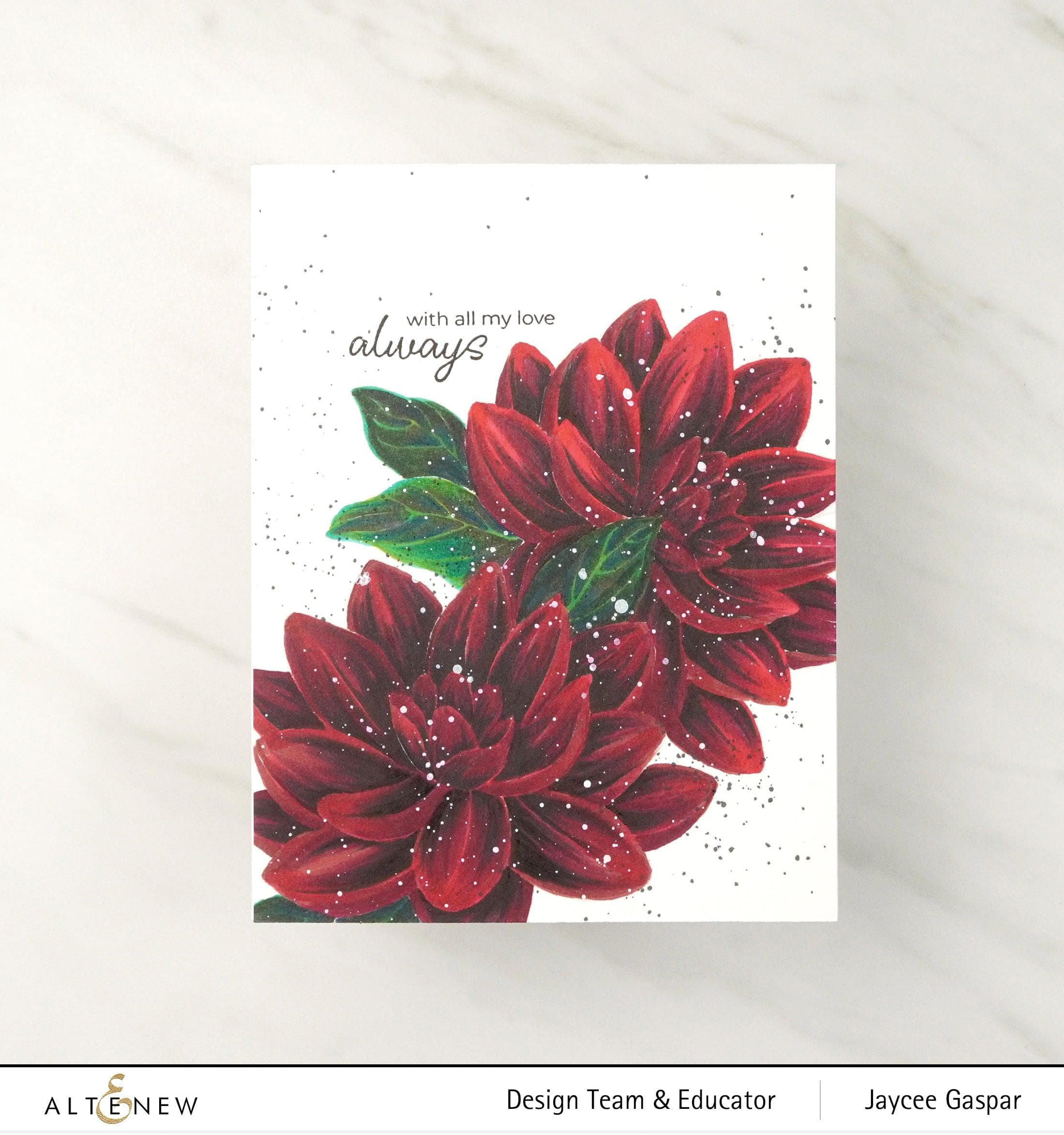 Waterlily Dahlia Outline Stamp Set for Painting - DIY Floral Art Stamps for Scrapbooking, Card Making & Home Decor