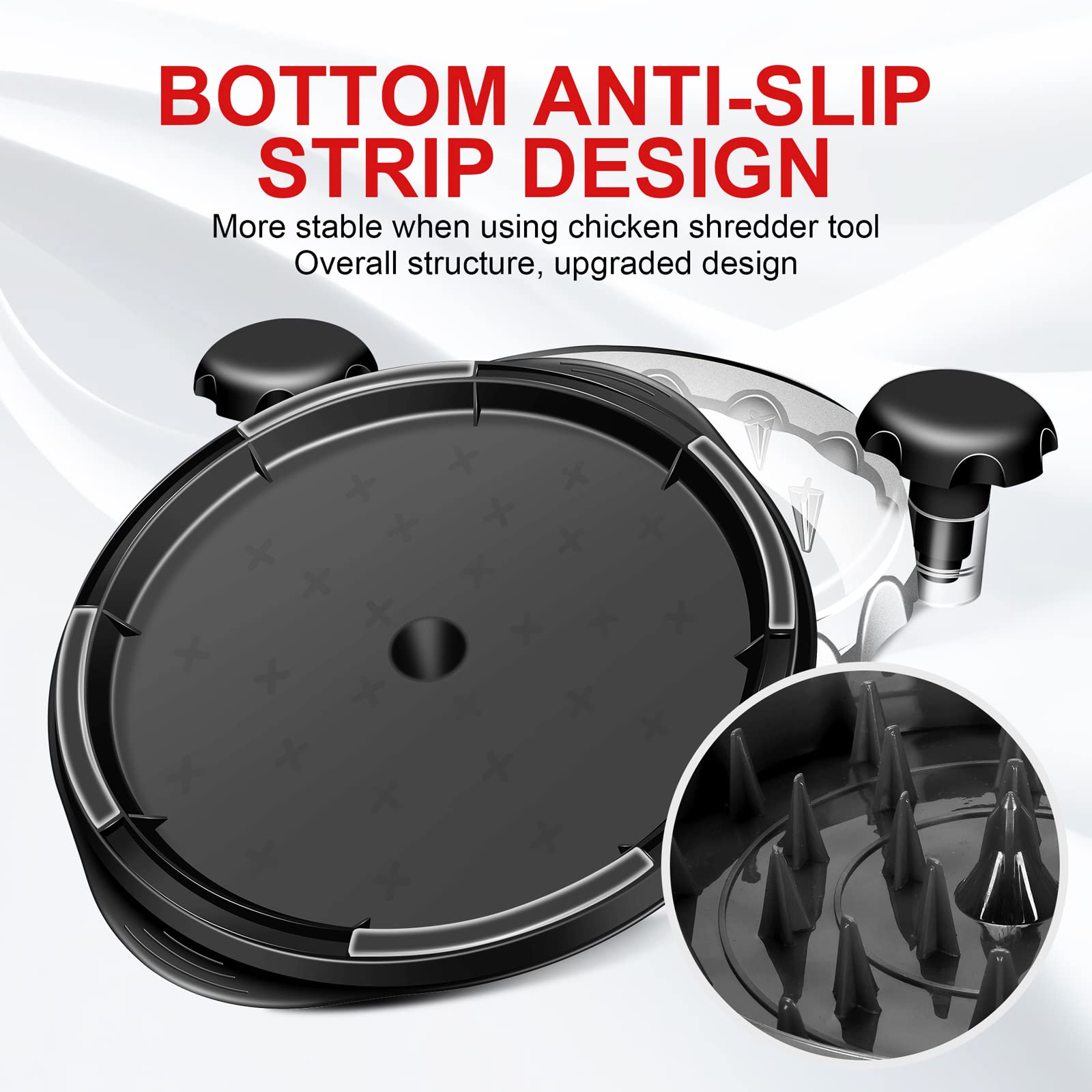 Professional Chicken Shredder Tool - Effortless Meat Shredder with Twist Function, Transparent Lid & Non-Slip Grip - Perfect for Pulled Chicken, Tacos, Sandwiches & Meal Prep