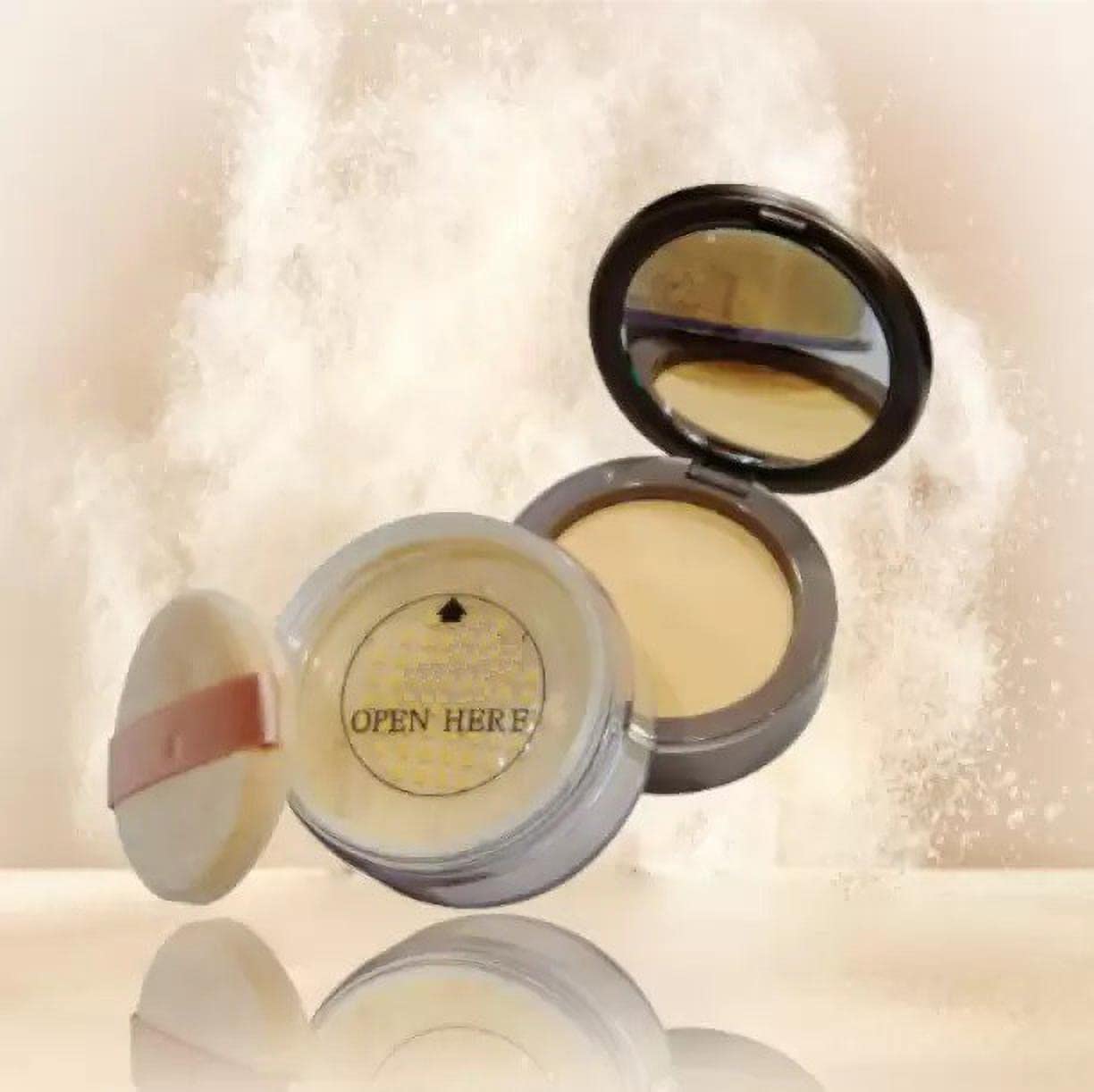 Preferred 2-in-1 Compact Cake & Loose Powder - Long Lasting Makeup for Flawless Coverage | Perfect for Daily Wear & Touch-Ups