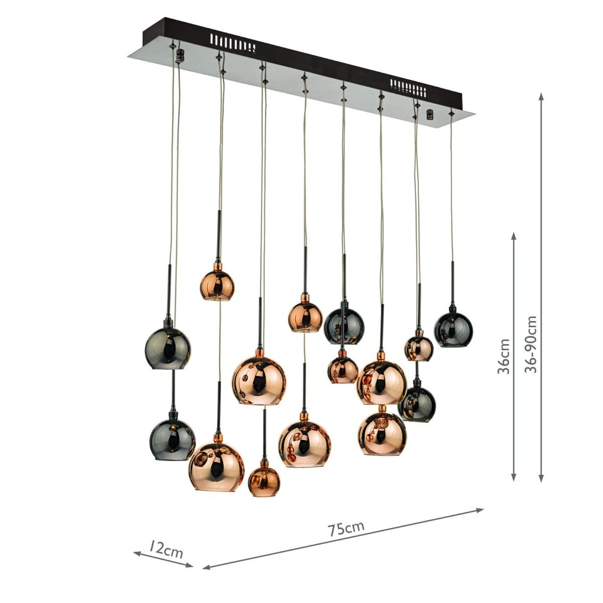 Aurelia 15L Bar Cluster Fitting in Black Chrome & Multi-Color - Perfect for Home Bars, Restaurants, and Commercial Use