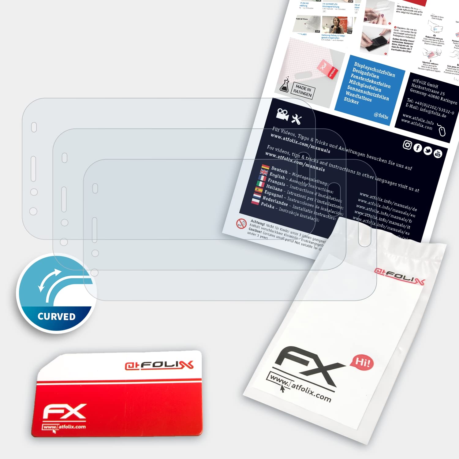 Doogee BL5000 Screen Protector - 3 Pack Ultra Clear Flexible Film FX Screen Protection for Scratch & Impact Resistance - Perfect for Outdoor, Travel & Daily Use