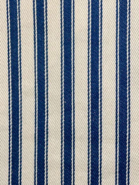 Travelstock Men's Drawstring Wash Bag - Cotton Ticking Denim Blue & Cream Stripes Toiletry Bag for Travel, Gym, Camping & Daily Use