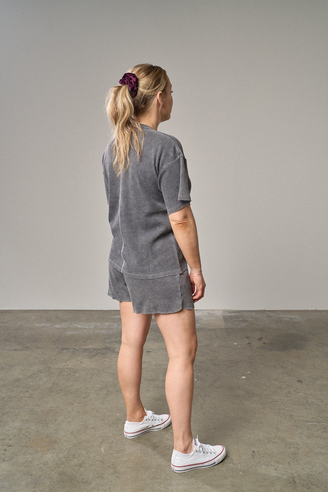 Stylish Black Acid Wash Waffle Shorts for Adults - Perfect for Summer Outfits, Beach Vacations & Casual Wear