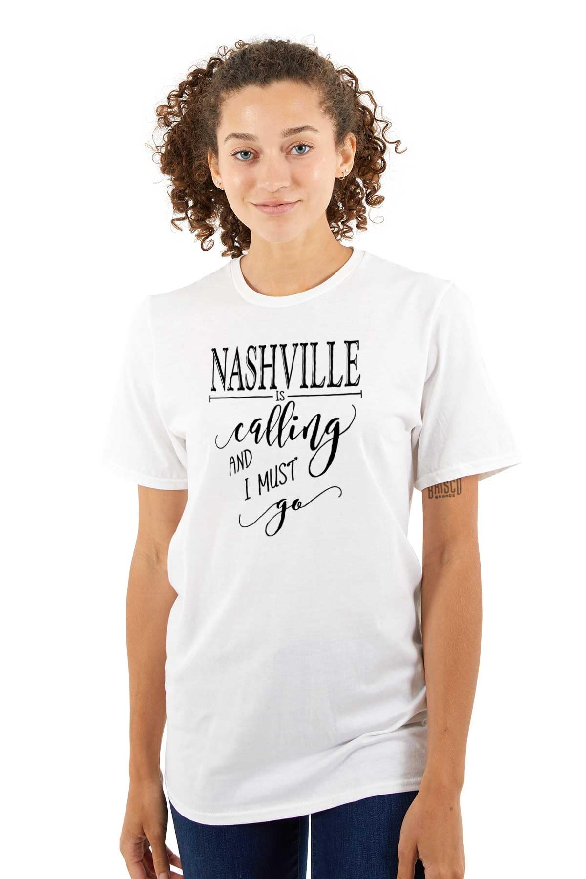 Brisco Brands Nashville Tennessee Calling Women's Graphic T-Shirt - Soft Cotton Tee for Casual Wear & Travel
