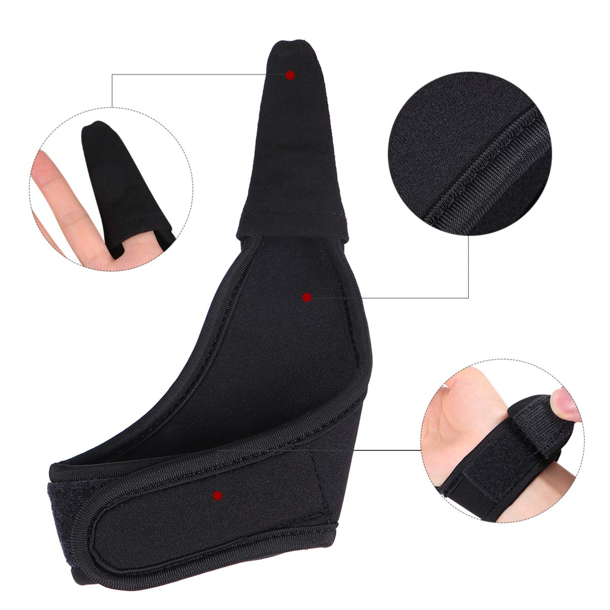 HEALLILY Fishing Gloves - Single Finger Gloves with Elastic Band for Outdoor Fishing, Finger Protector Gauntlet (Black) - Ideal for Saltwater, Freshwater & Ice Fishing Adventures