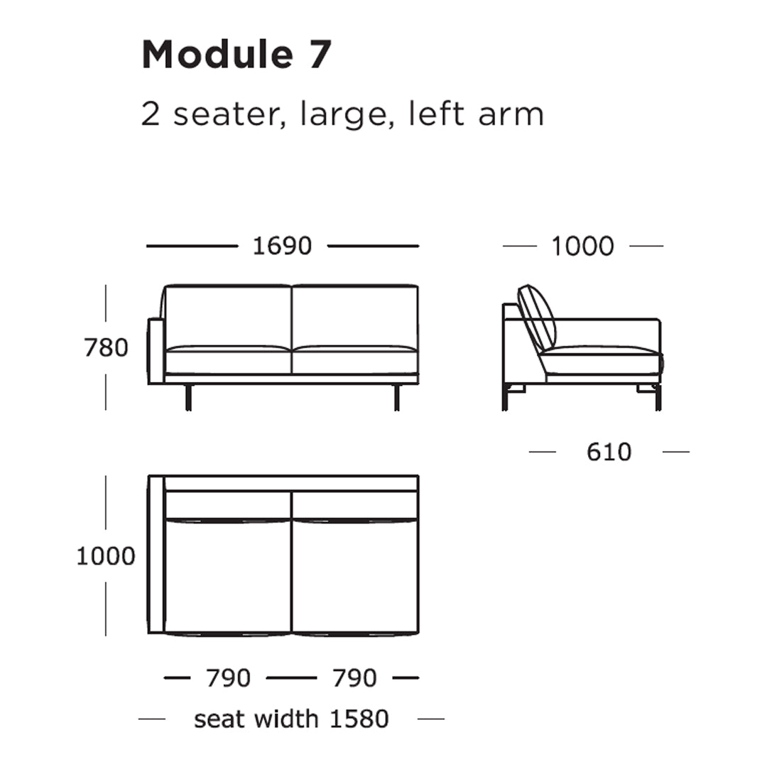 Modular Sofa Set - Edge V1 with 8 Configurable Sections for Modern Living Room & Office Spaces
