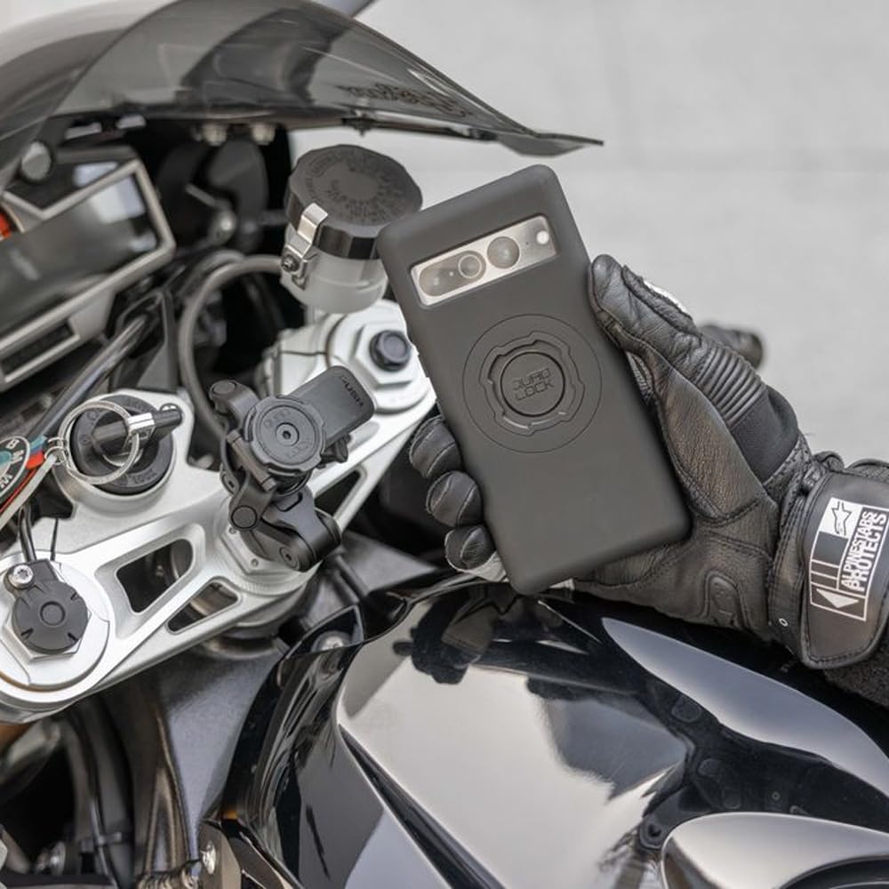 Quad Lock Motorcycle Fork Stem Phone Mount PRO Kit with Vibration Dampener - Compatible with Galaxy S24 Ultra MAG Case | Secure Phone Holder for Motorcycles, Bikes & ATVs | Shockproof & Waterproof Design for Outdoor Adventures