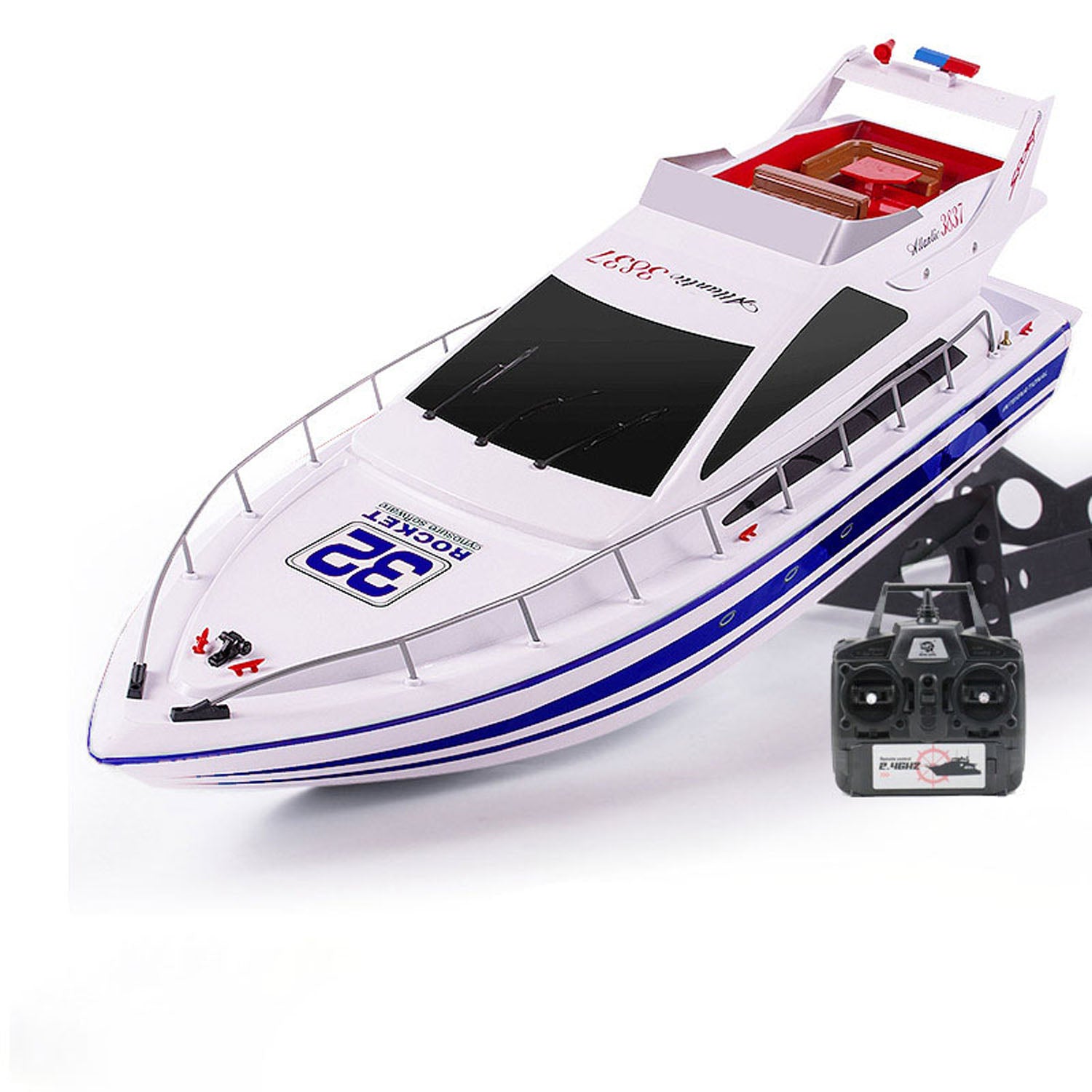 Heng Long 2.4GHz High Speed RC Racing Boat - Ready to Run (RTR) Remote Control Luxury Yacht Model - 20-25KM/H - Perfect for Pool, Lake & Outdoor Water Sports